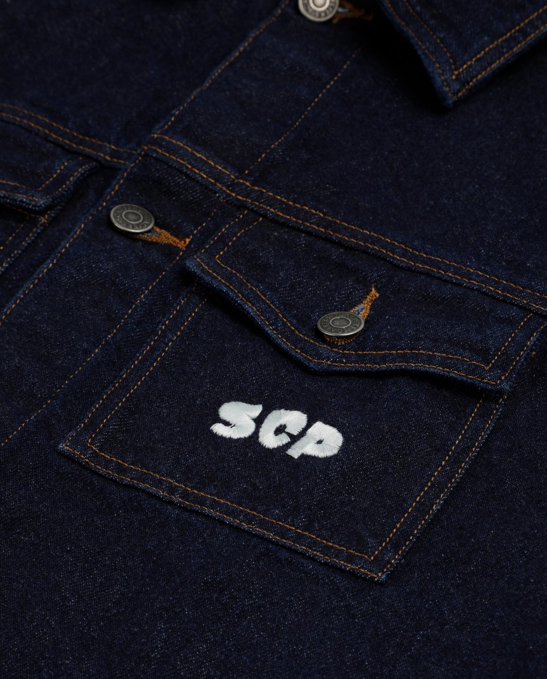Blusão Jeans com Bolsos de Botão no Peito Azul-marinho-4