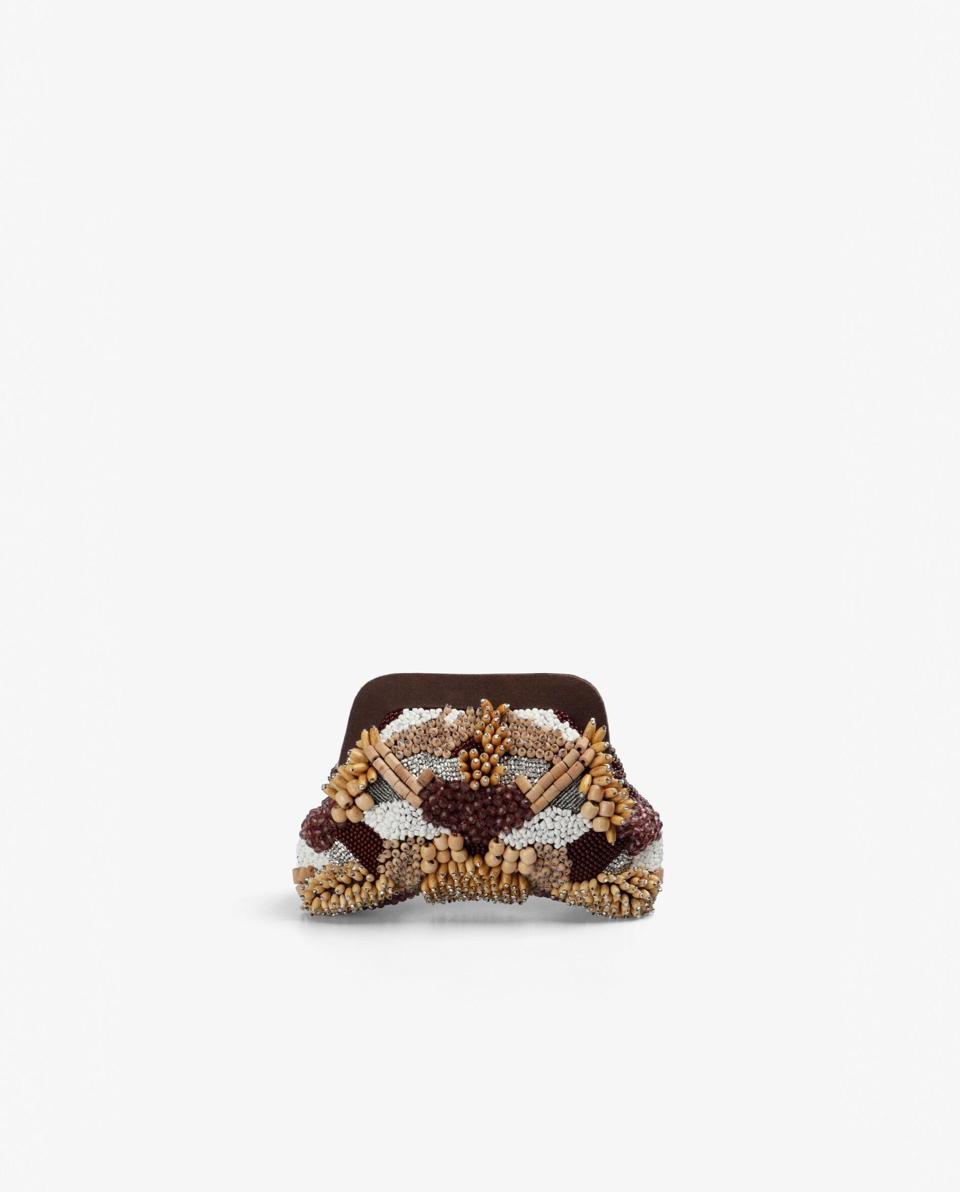 Imagem 0 de Mala de Mão Tipo Clutch com Pedras Decorativas e Contas