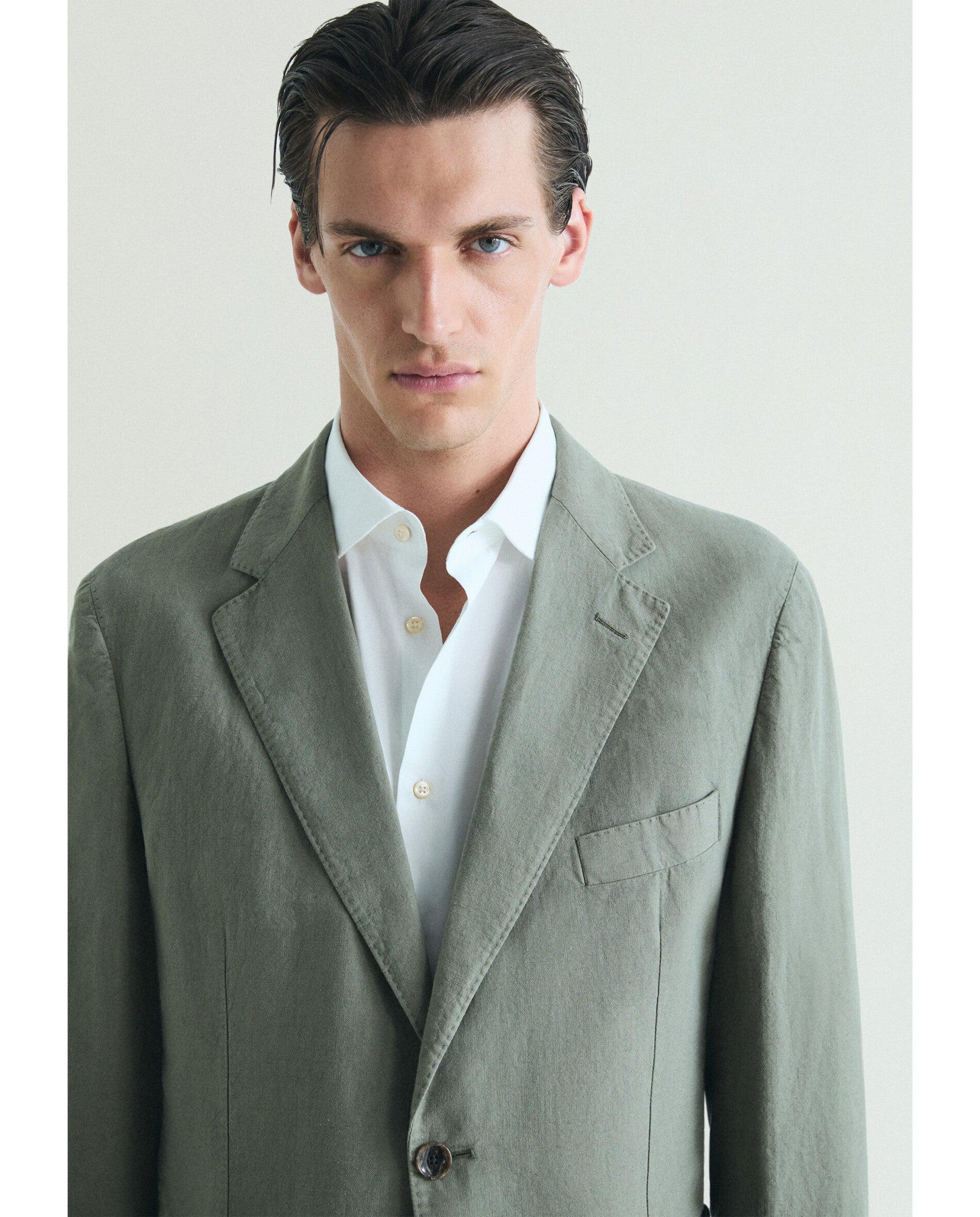 Blazer Regular Fit com Bolsos Patch Verde-claro-5