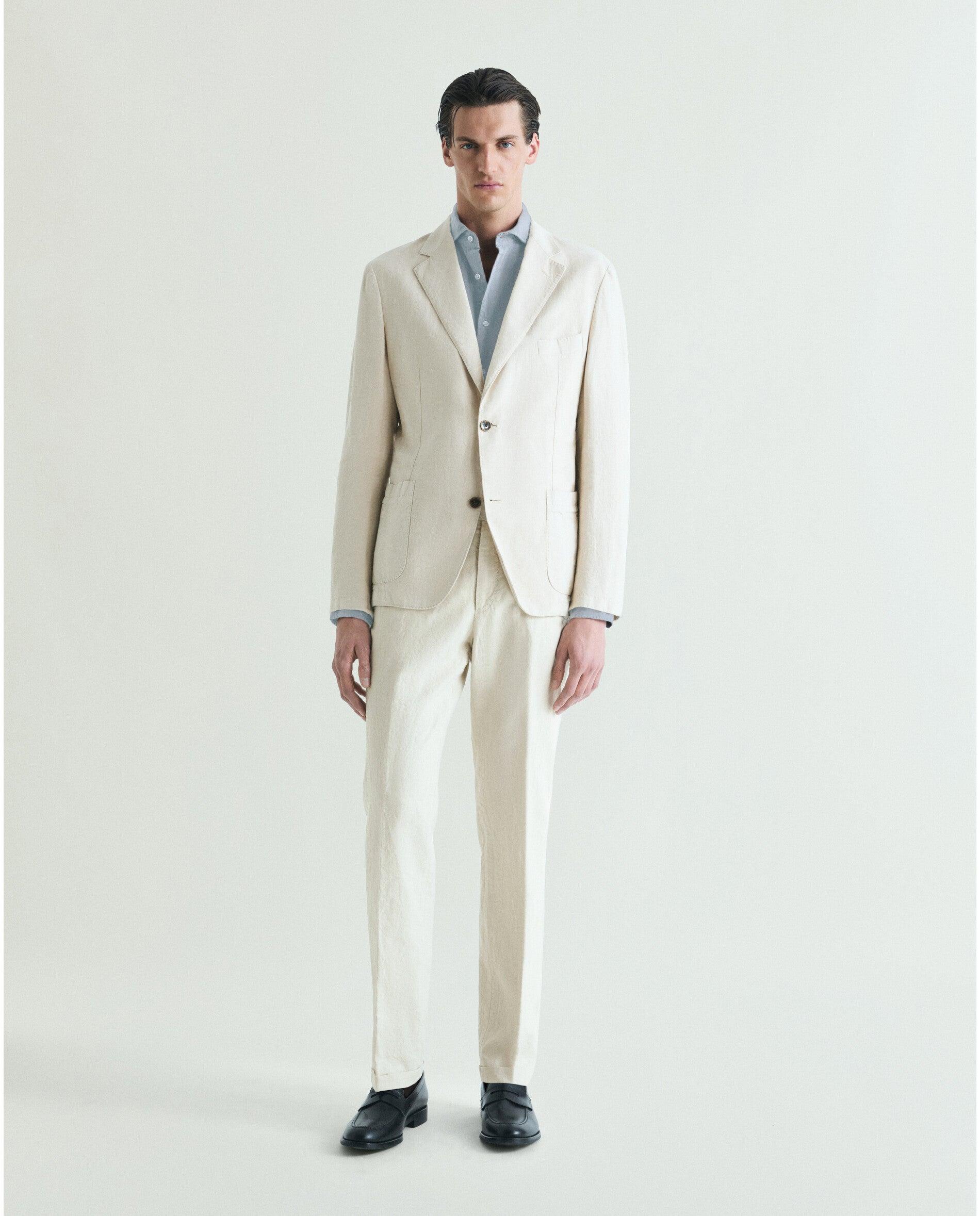 Blazer Regular Fit com Bolsos Patch Creme-4