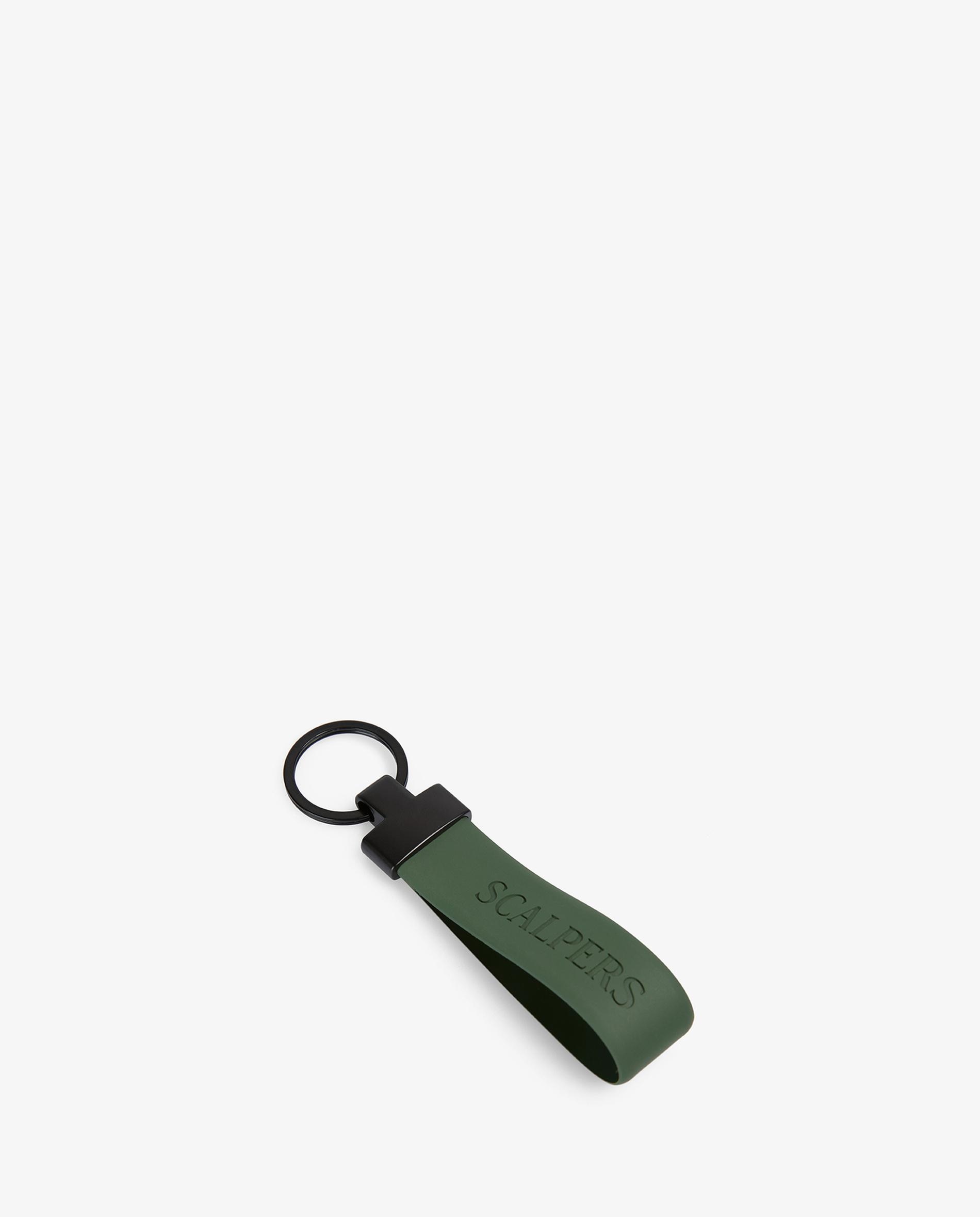 Porta-chaves Retangular com Logo e Argola Verde-3
