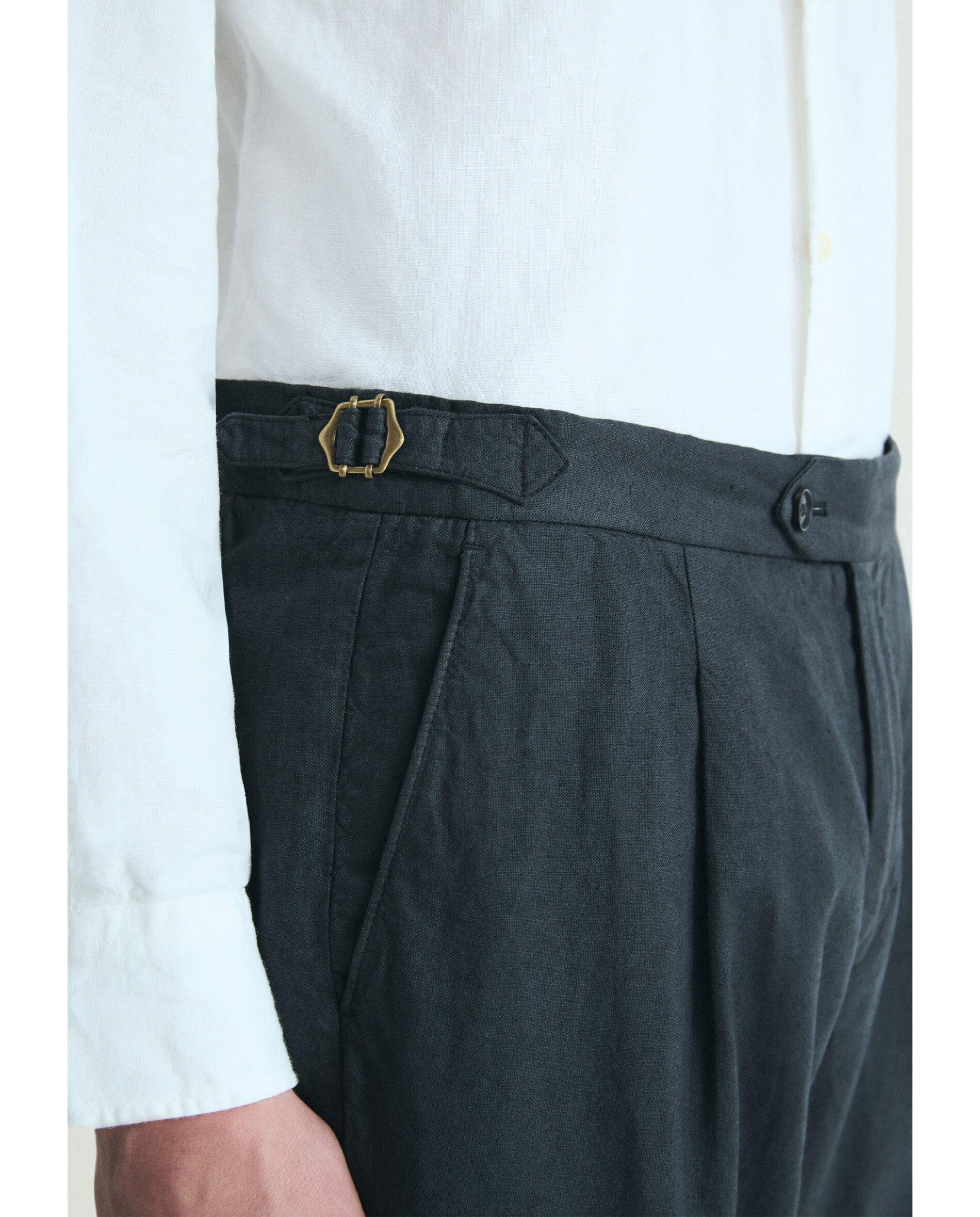 Calças de Fato Regular Fit com Bolsos Laterais Navy-4