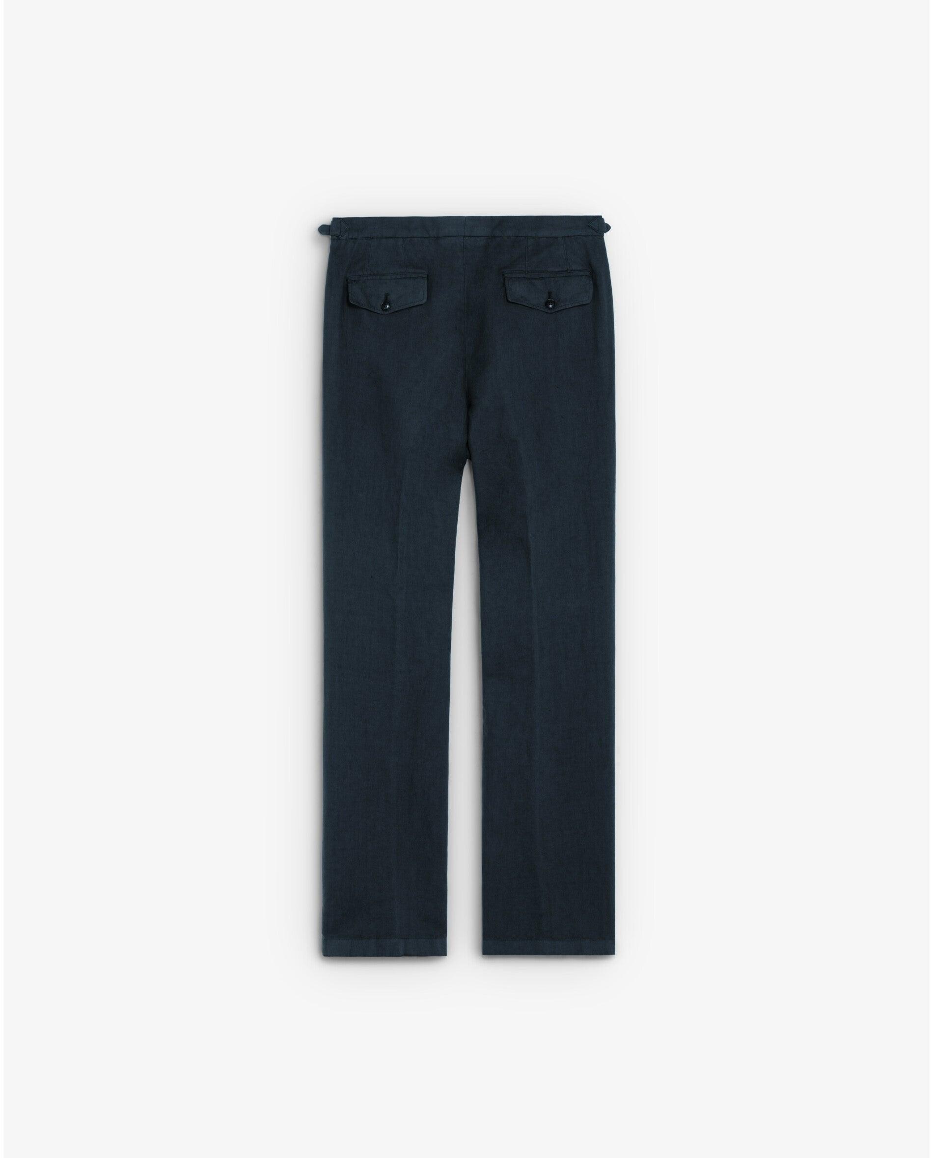 Calças de Fato Regular Fit com Bolsos Laterais Navy-6