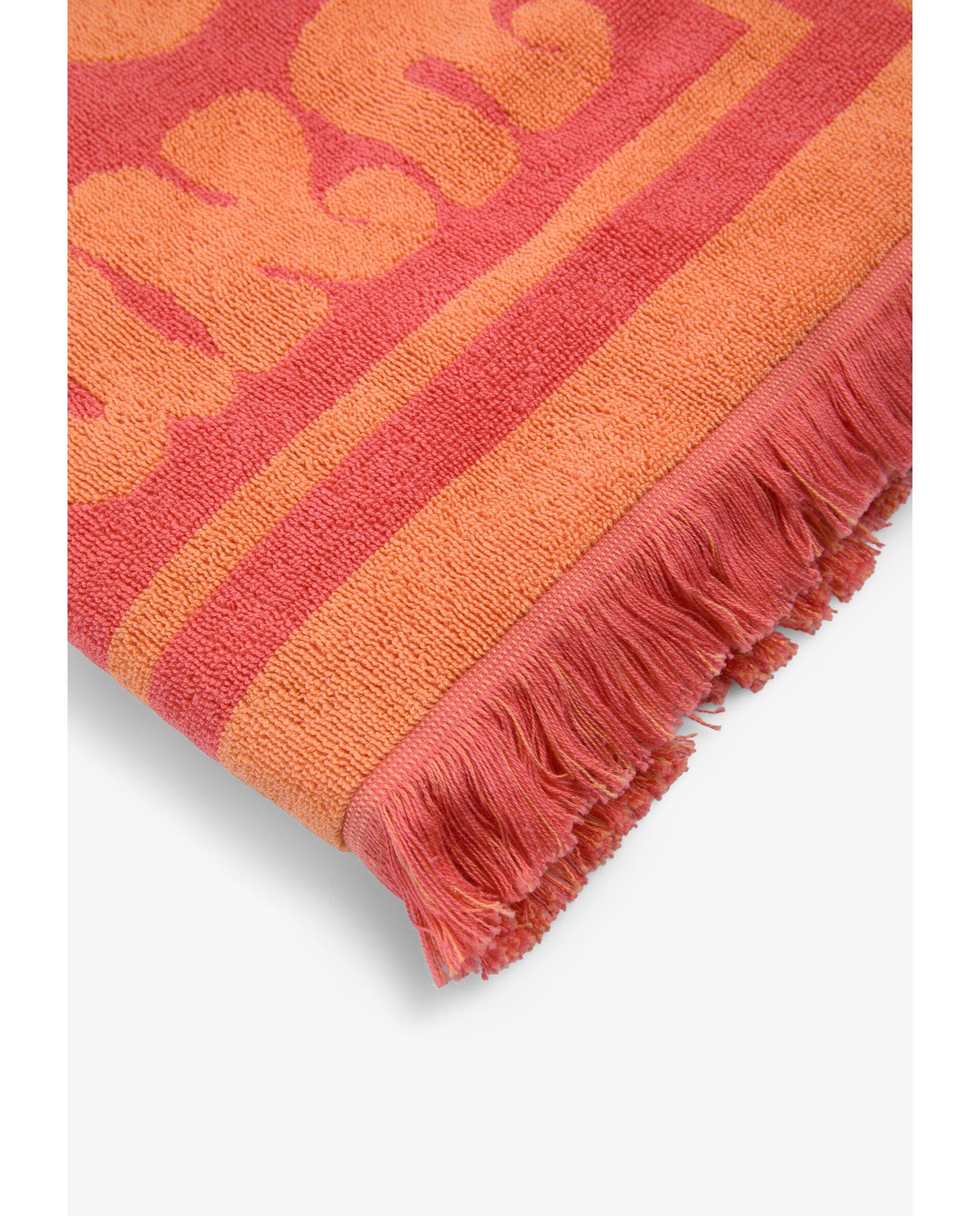 Toalha Infantil Estampada com Franjas Scalpers Coral-4