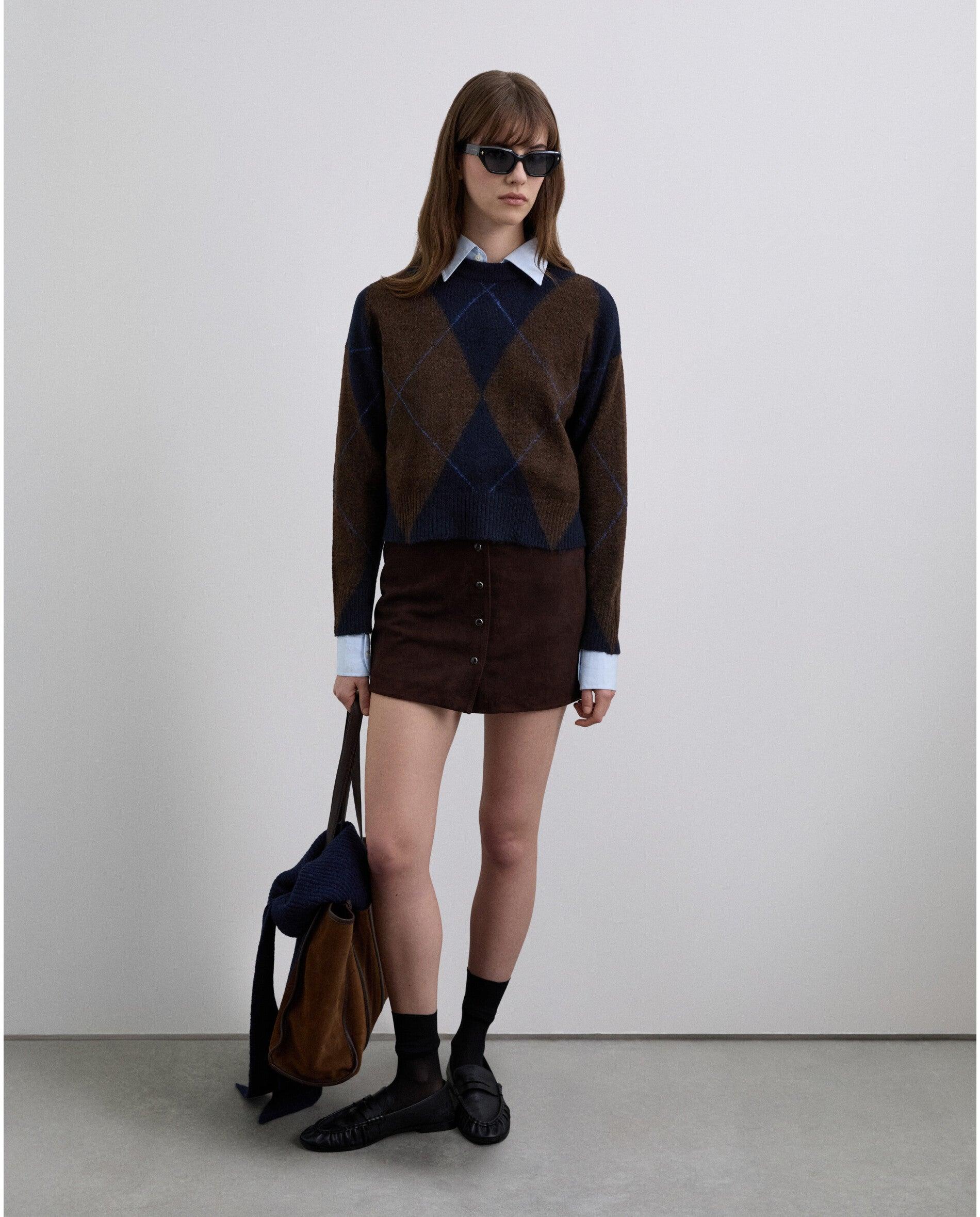 Imagem 0 de Saia de Pele Mini com Botões