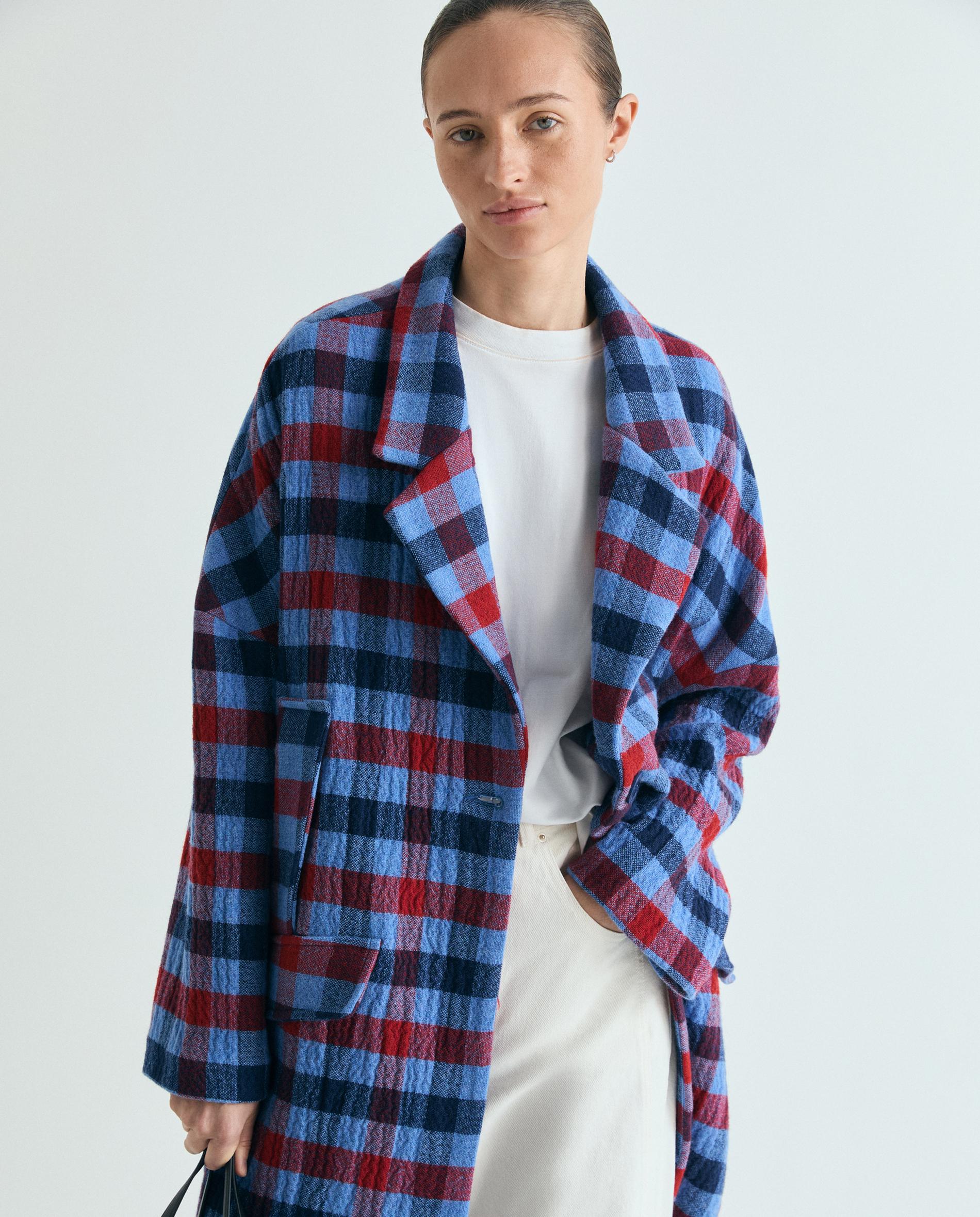 Sobretudo de Pano Ligeiramente Oversize com Botões Multicolor-2