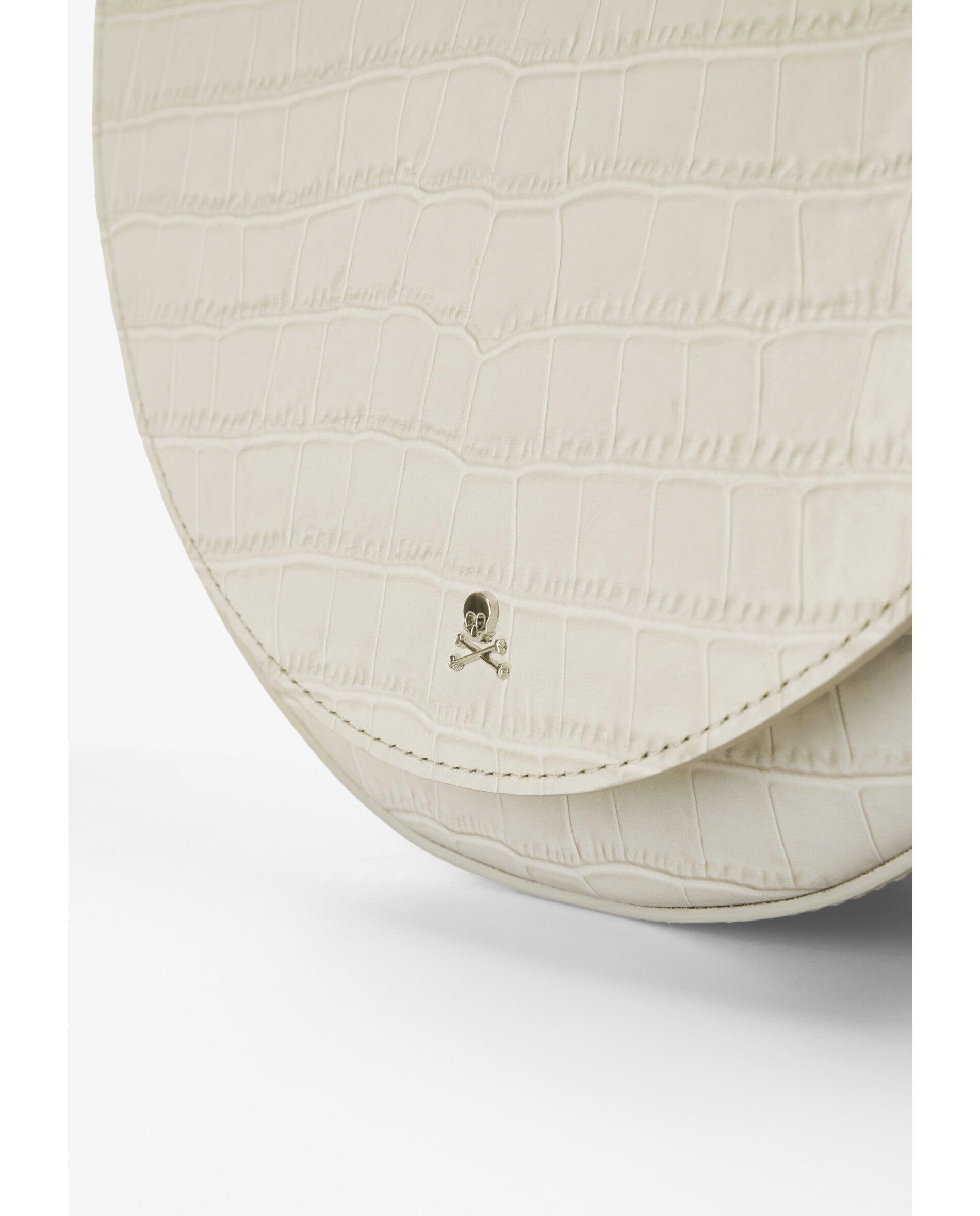 Mala a Tiracolo de Pele com Textura Animal Print Cru-6