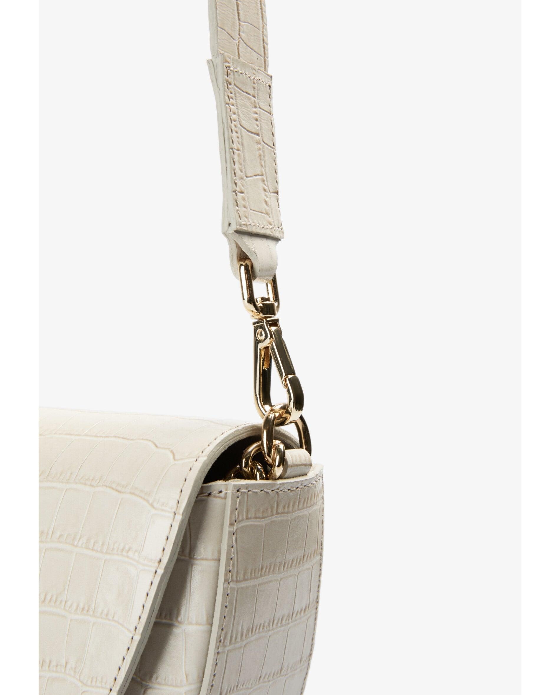 Mala a Tiracolo de Pele com Textura Animal Print Cru-7
