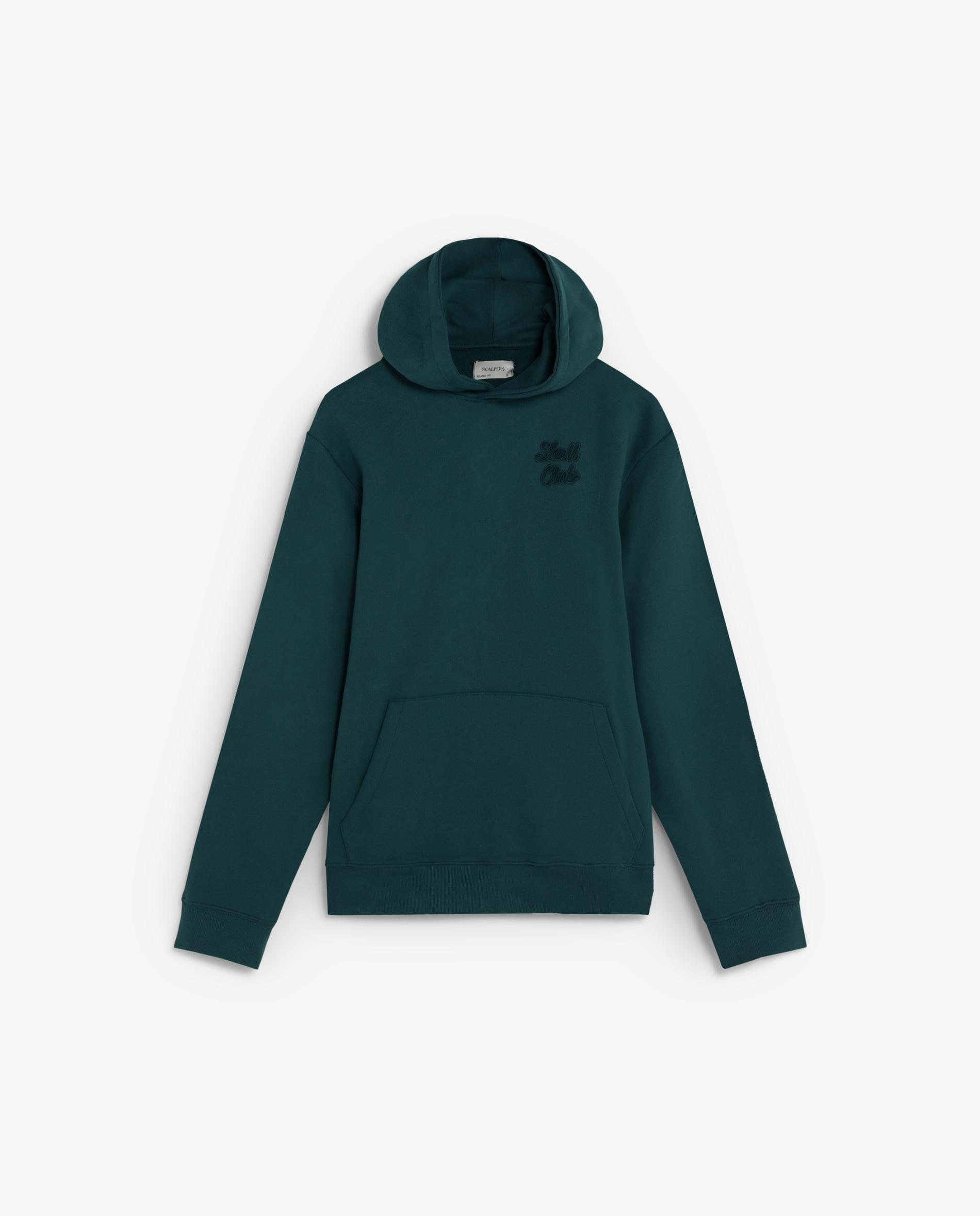 Sweatshirt com Capuz e Bolso Canguru Verde-escuro-4
