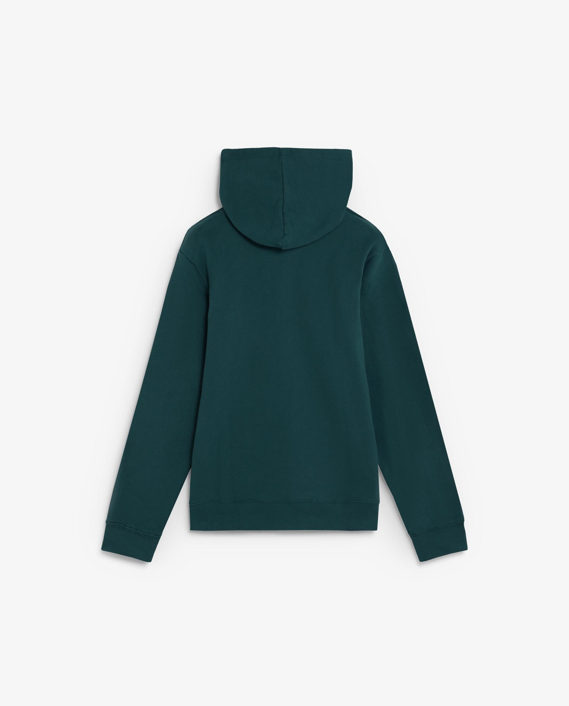 Sweatshirt com Capuz e Bolso Canguru Verde-escuro-5