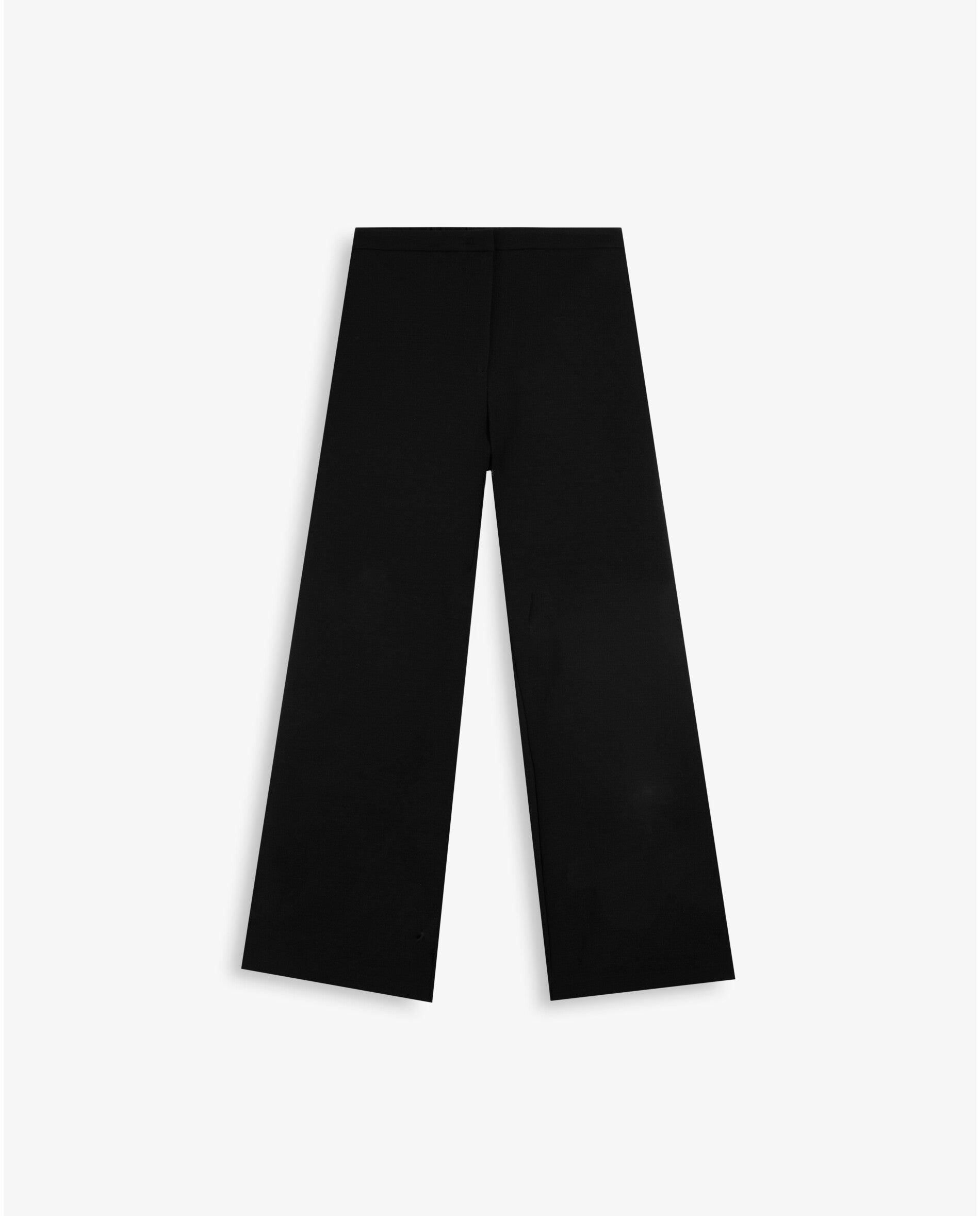 Calças Formais de Cintura Média Alta com Strass Preto-3
