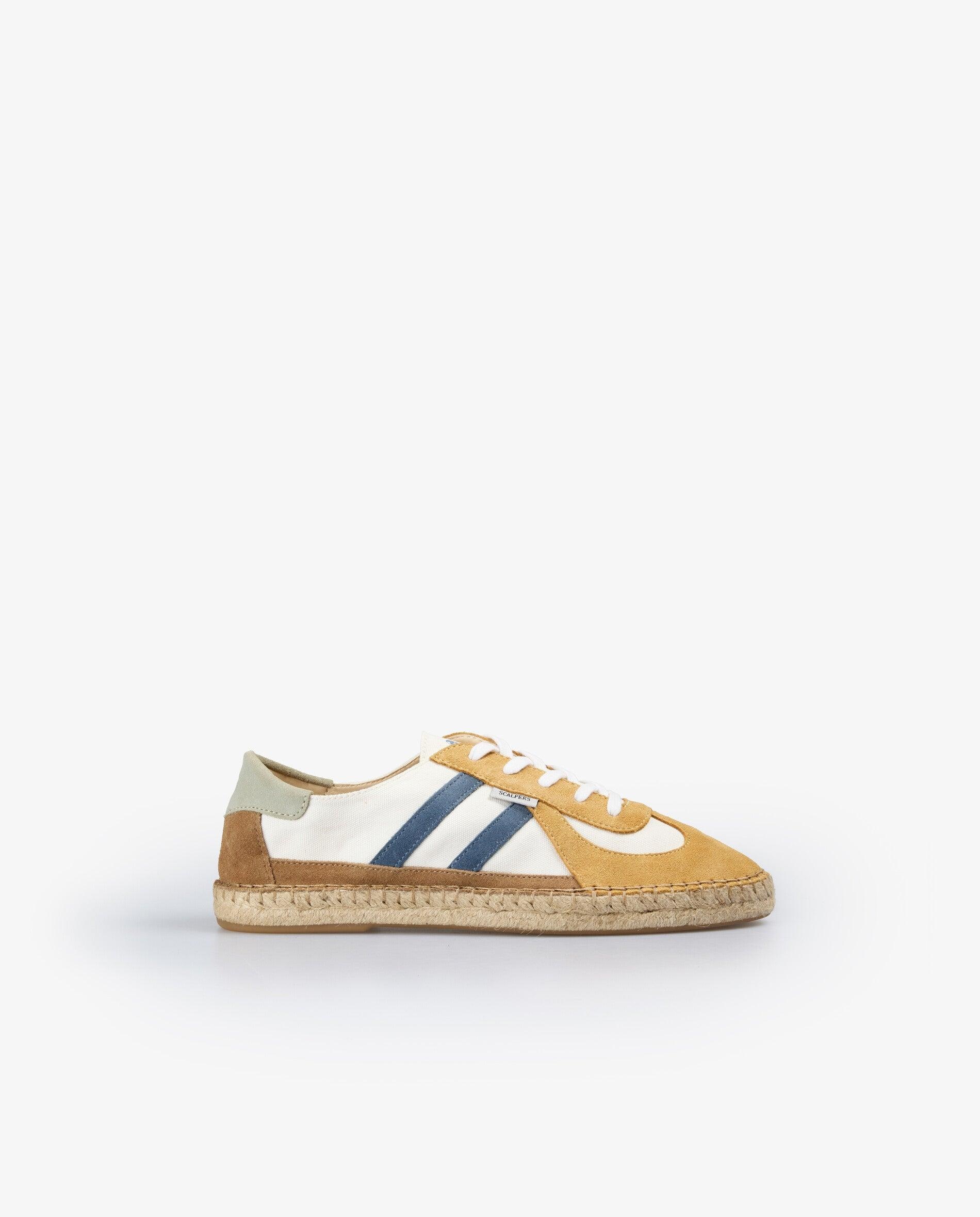 Sapatilhas Retro Estilo Alpercata com Sola de Juta Branco-1