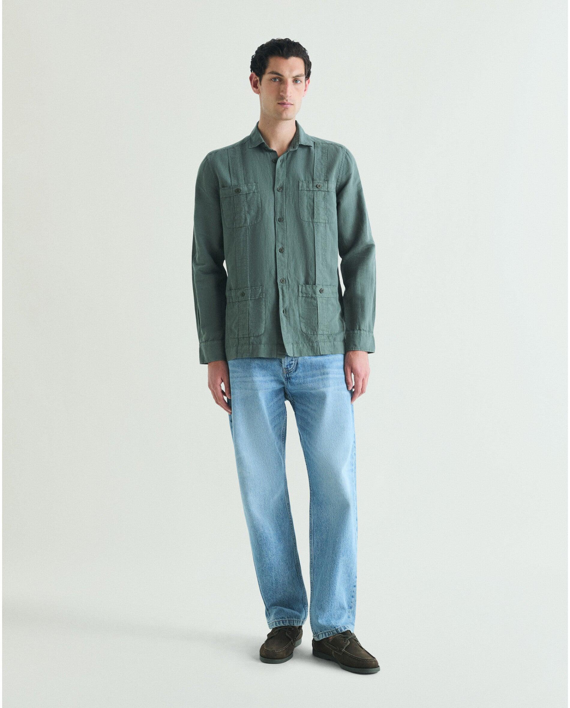 Camisa Guayabera Regular Fit Lisa Erva-3