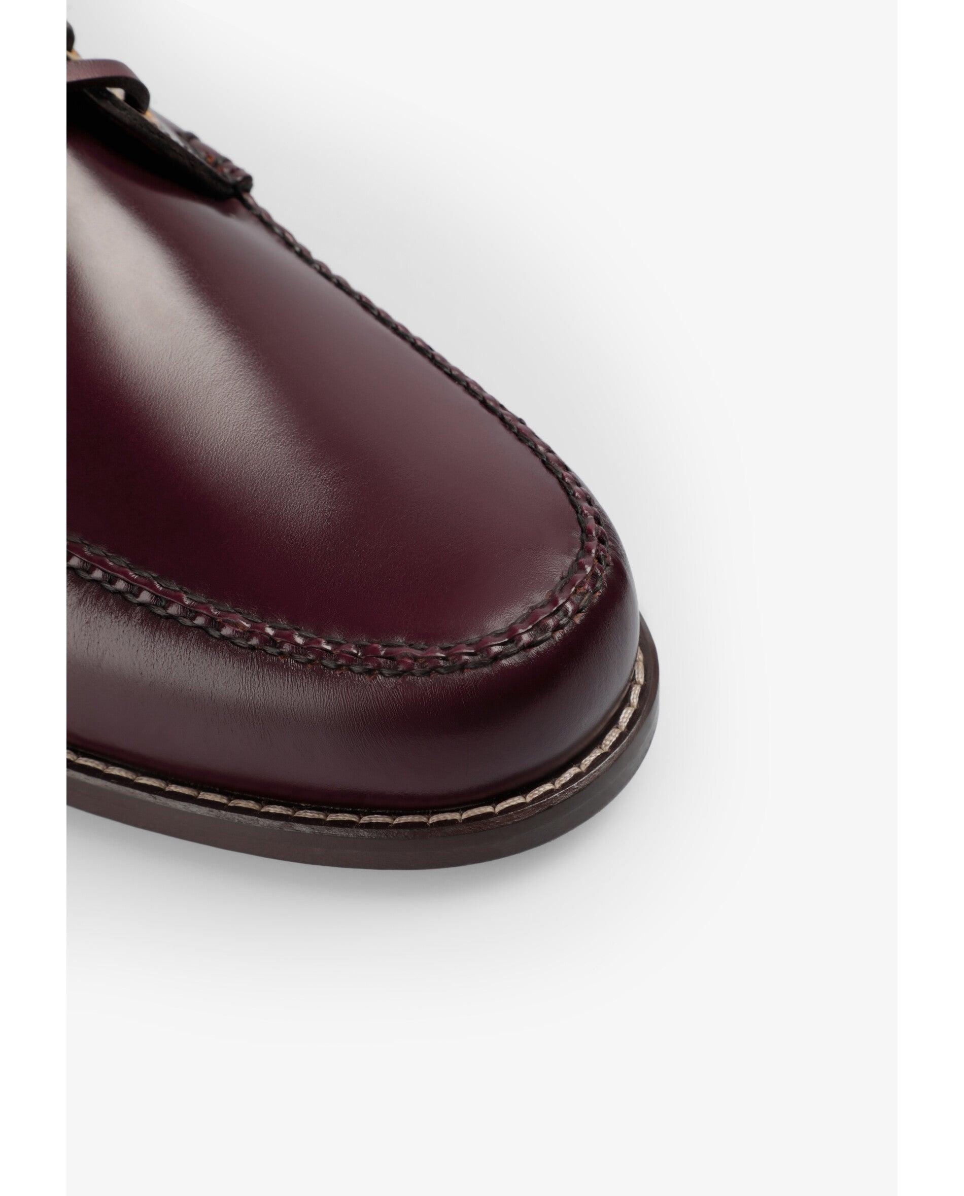 Náuticos de Pele com Acabamento Brilhante Bordeaux-6