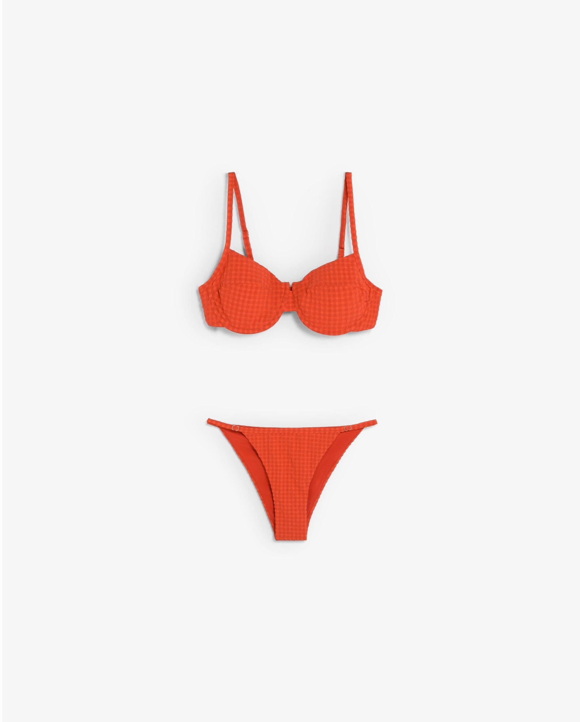 Biquíni Completo Balconette com Cueca Ajustável Vermelho-4