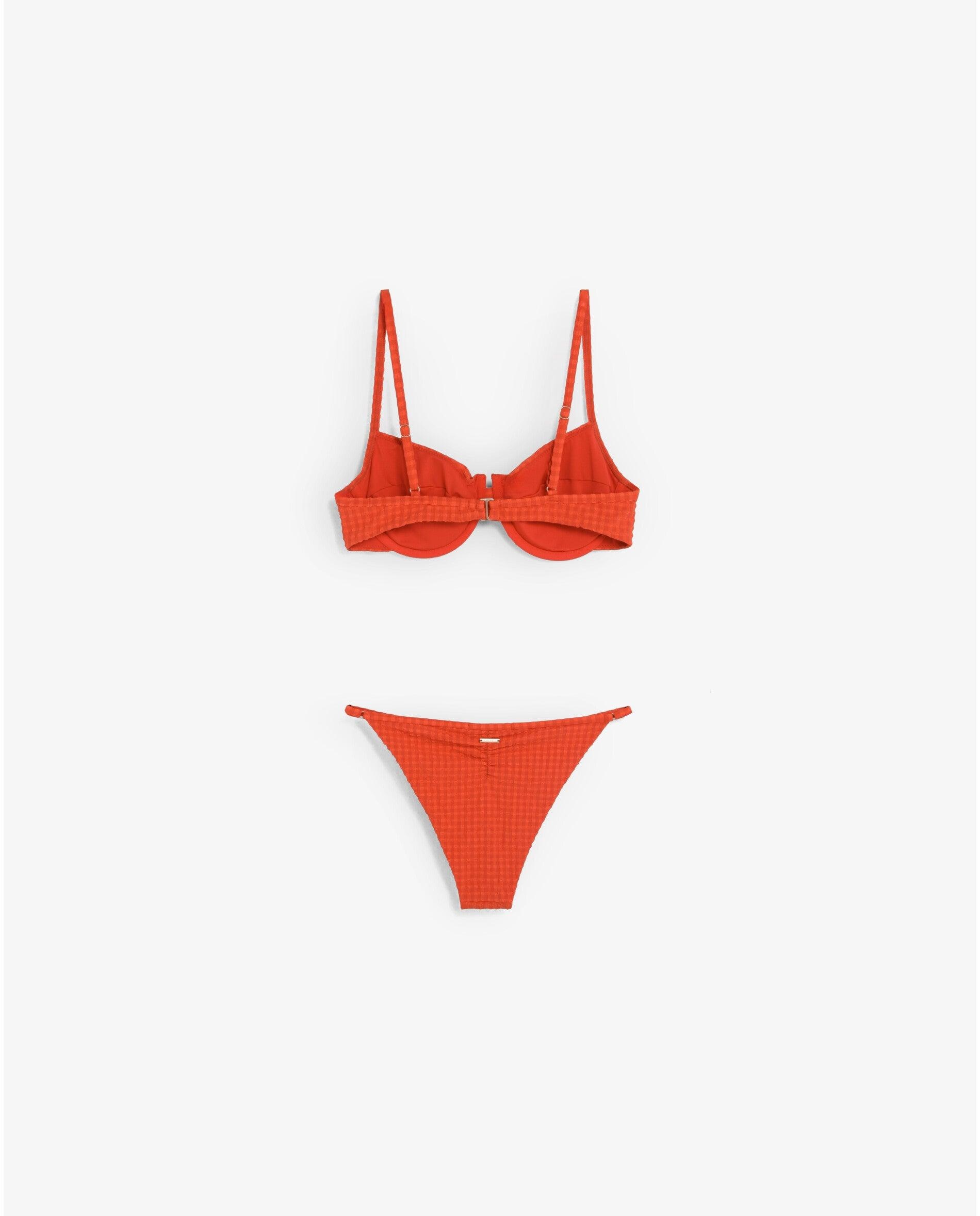 Biquíni Completo Balconette com Cueca Ajustável Vermelho-5