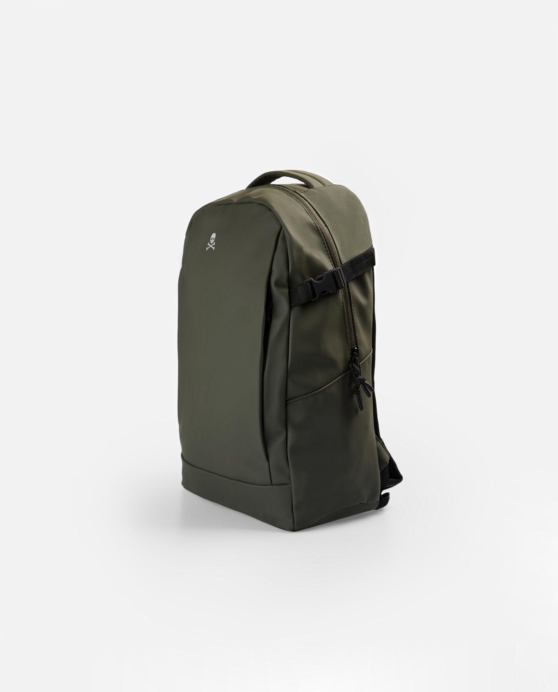 Mochila em Tecido Técnico com Bolso para Portátil Verde-militar-4