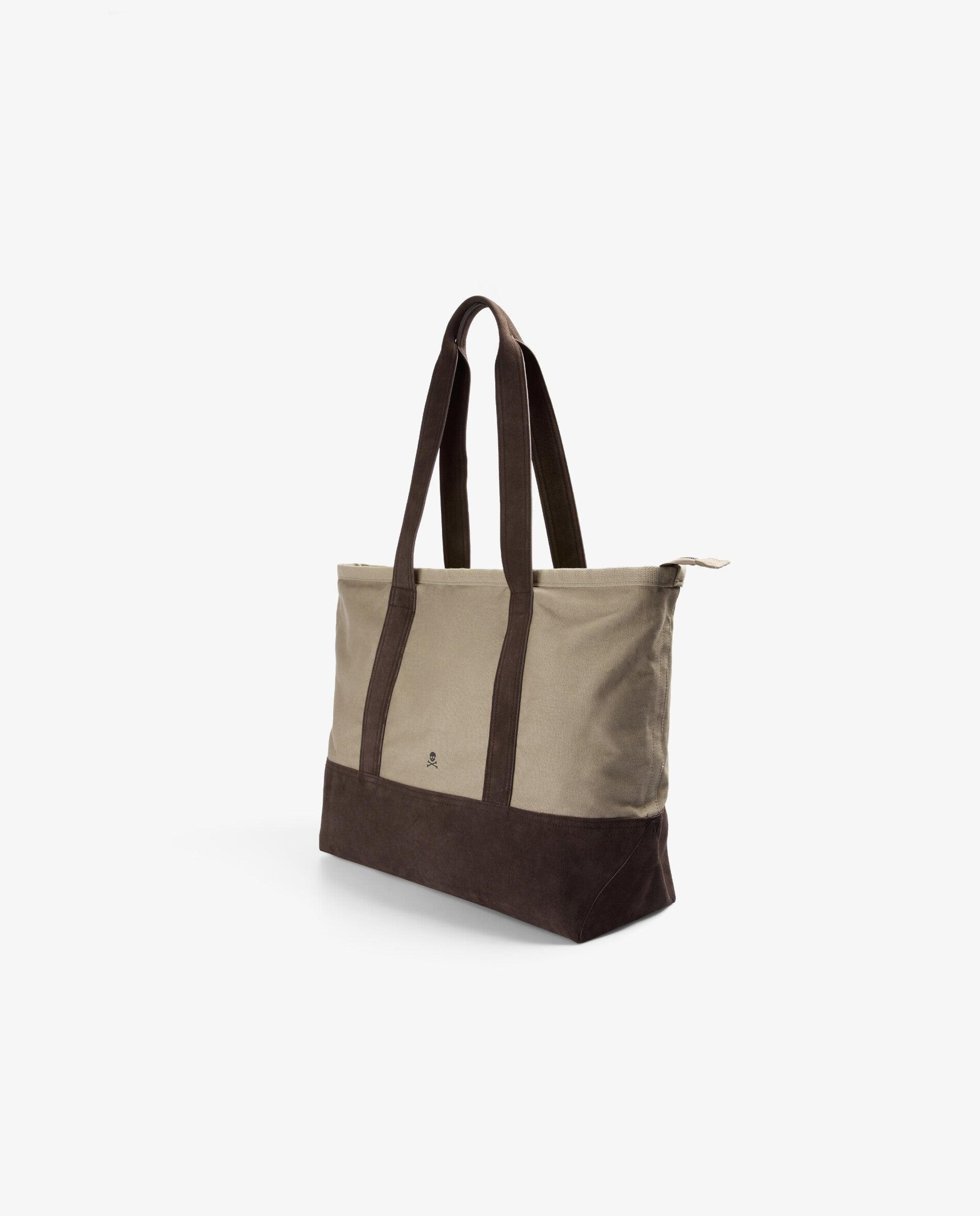 Malas a Tiracolo Tote Combinada com Fecho Zip Acácia / Castanho-3