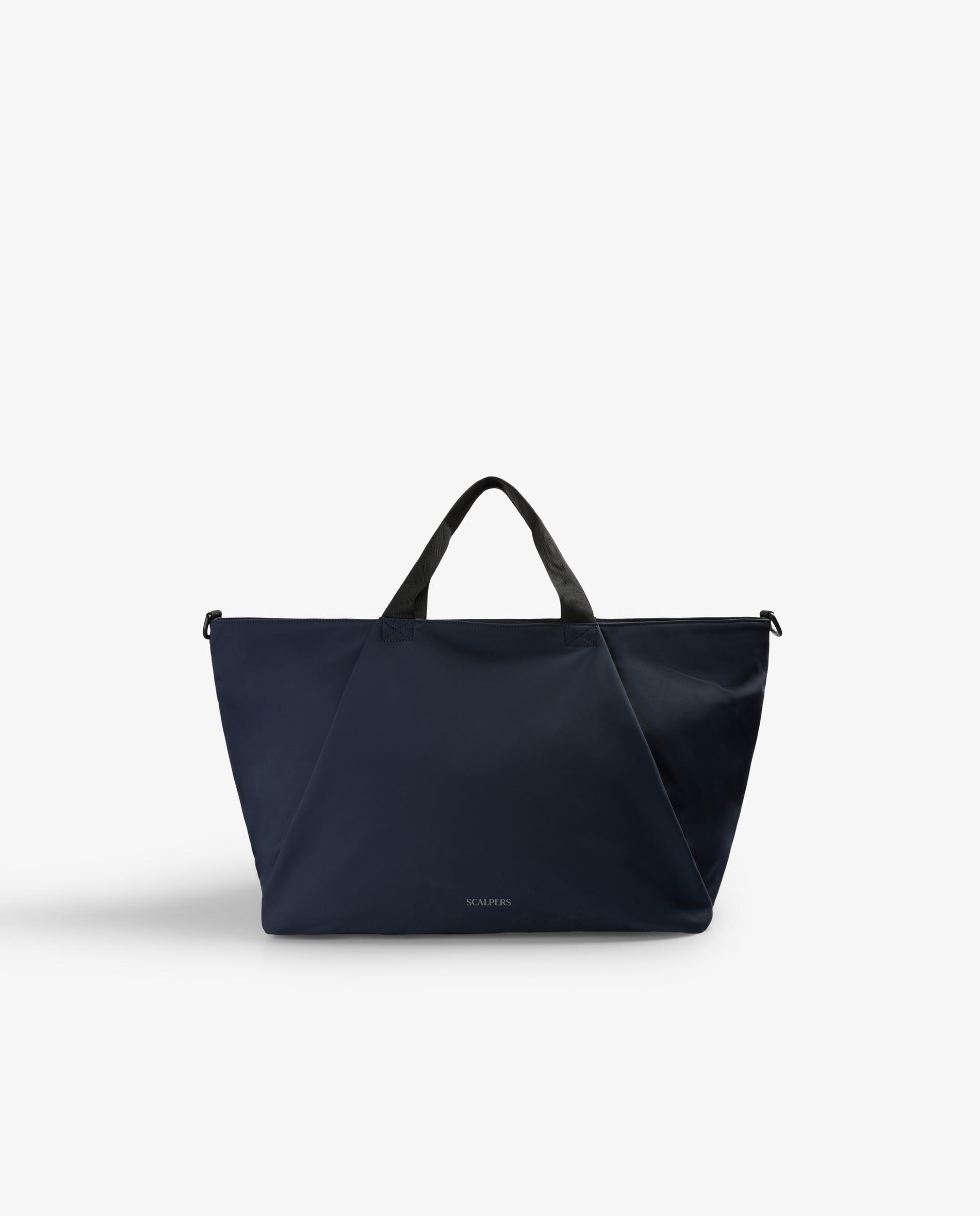 Mala a Tiracolo de Viagem em Tecido Técnico com Fecho Zip Navy-3
