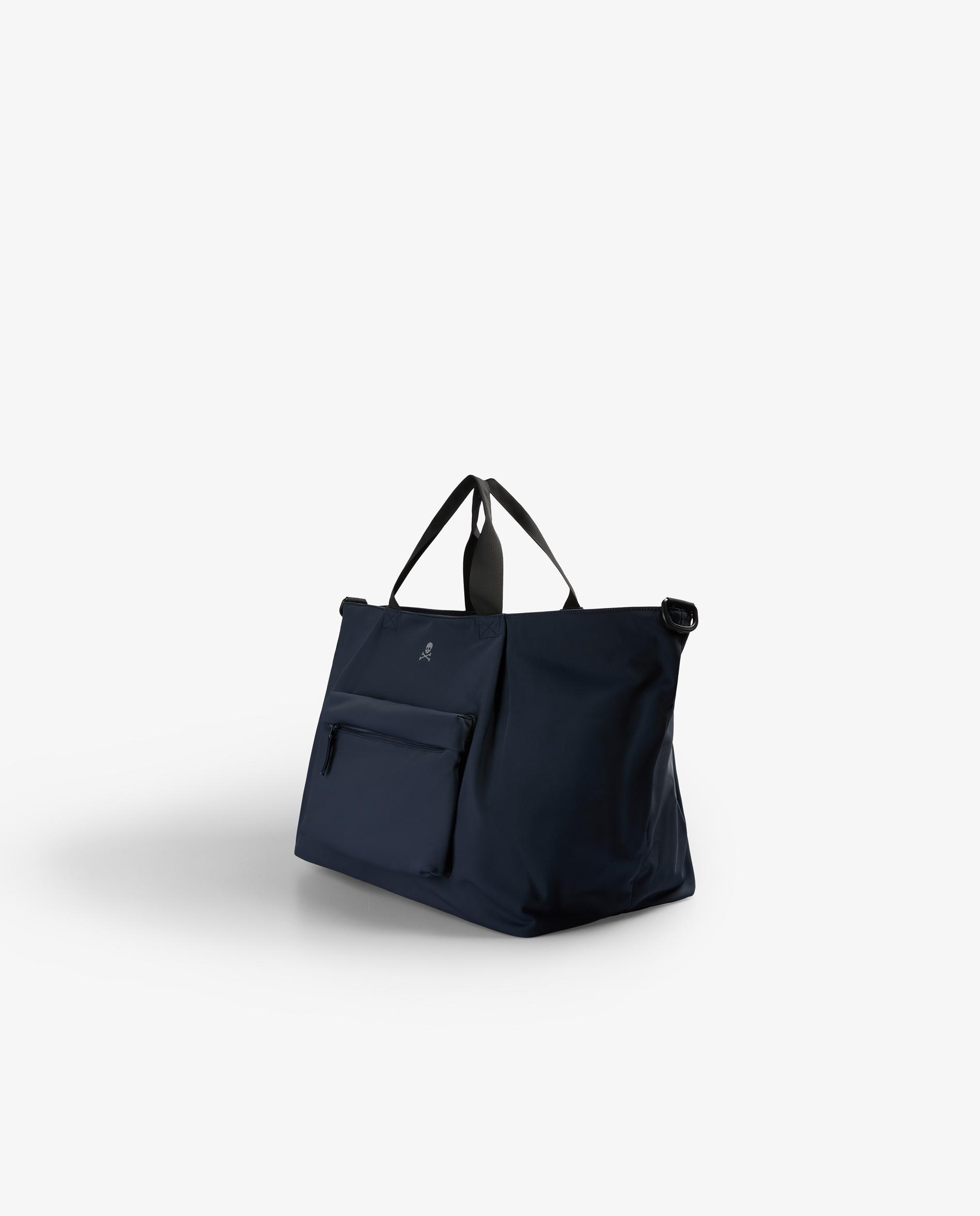 Mala a Tiracolo de Viagem em Tecido Técnico com Fecho Zip Navy-4