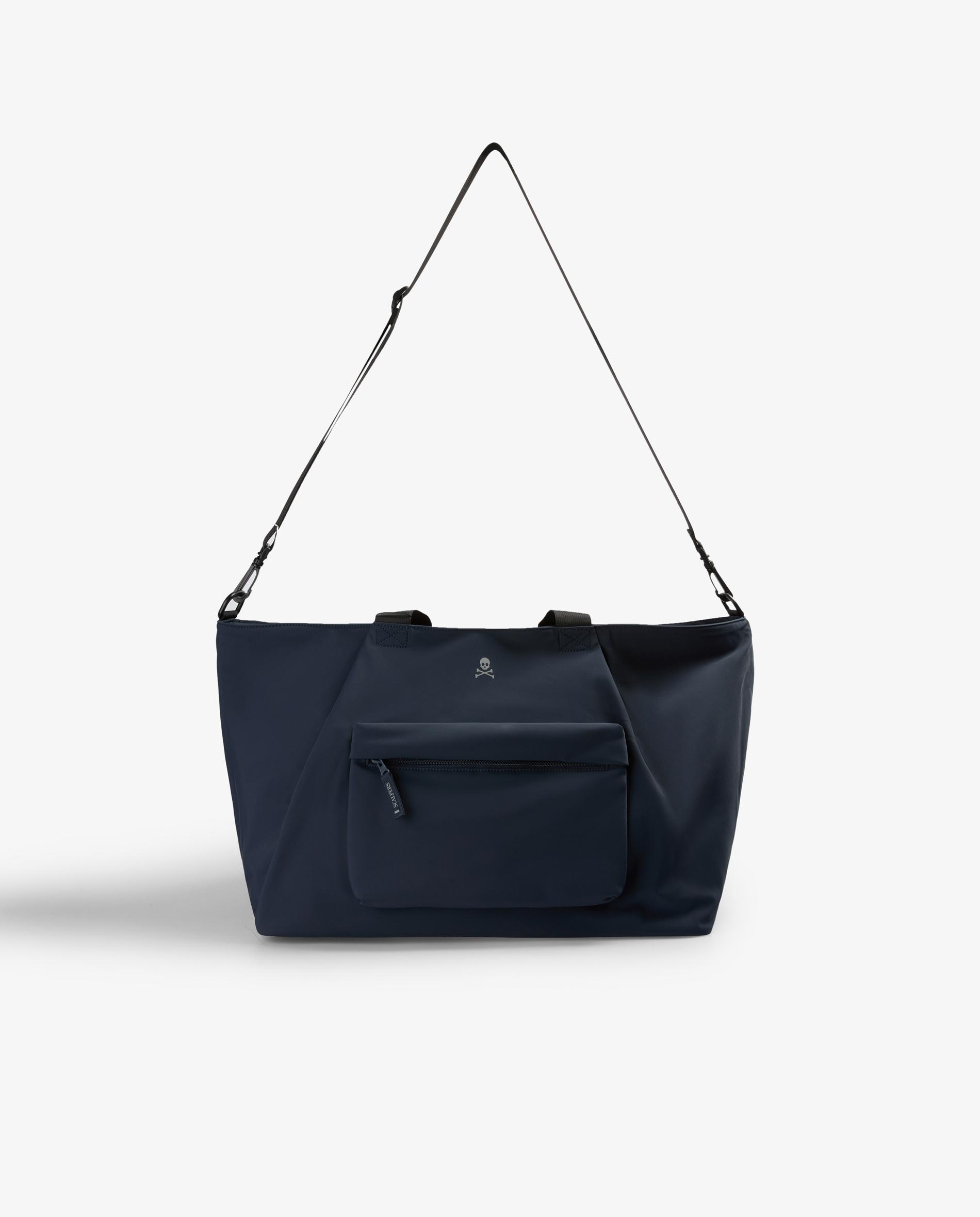 Mala a Tiracolo de Viagem em Tecido Técnico com Fecho Zip Navy-6