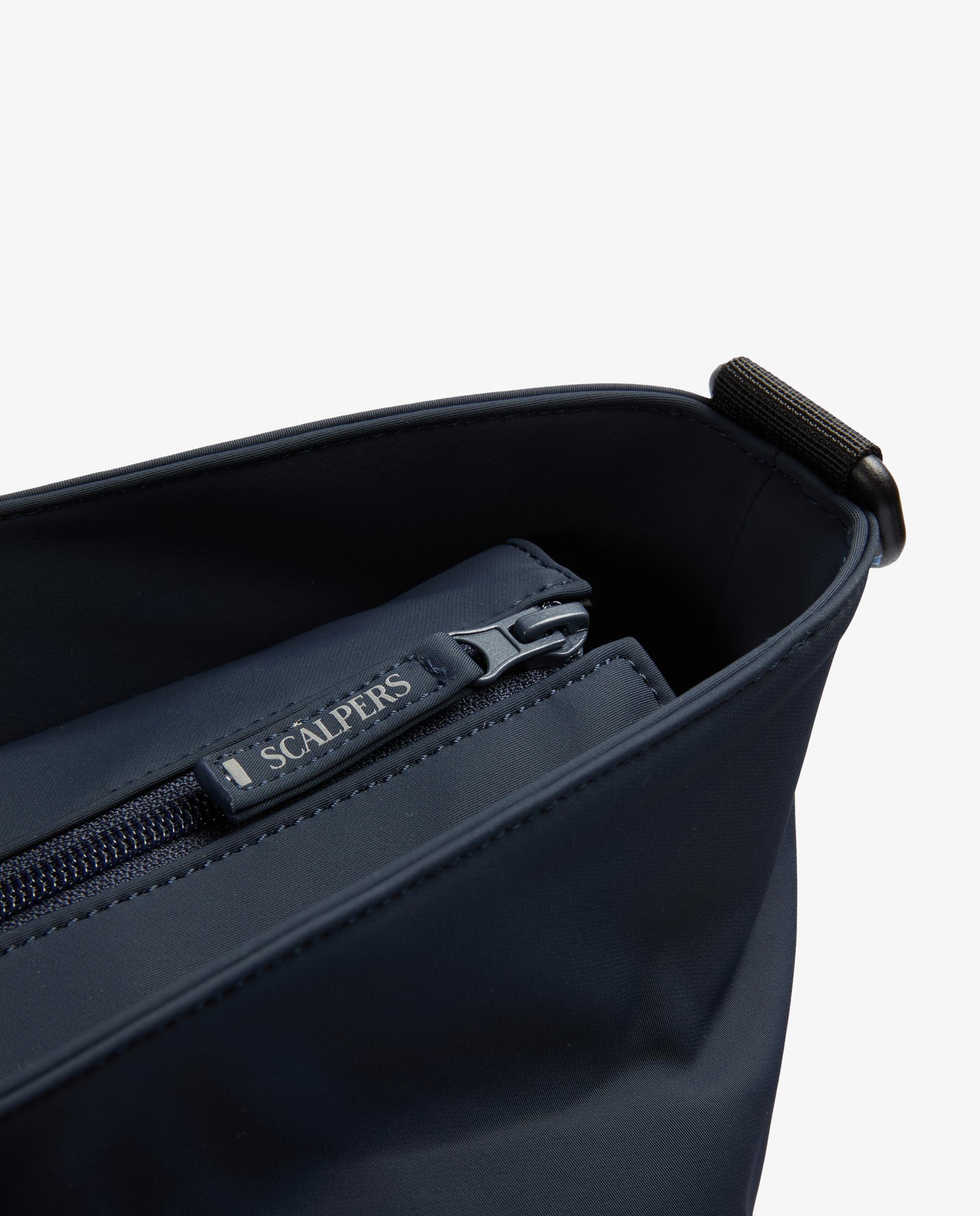 Mala a Tiracolo de Viagem em Tecido Técnico com Fecho Zip Navy-10