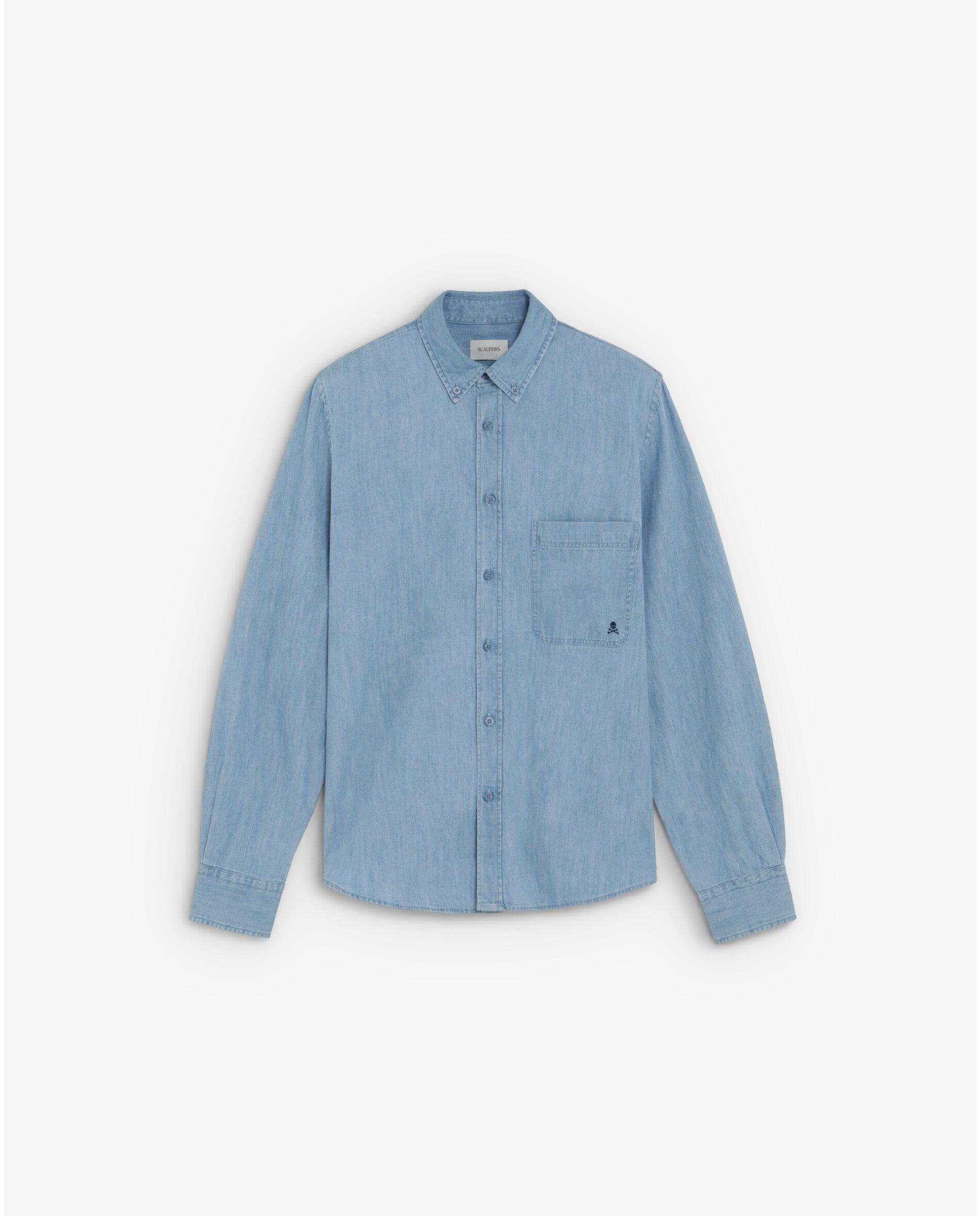 Imagem 0 de Camisa Jeans Regular Fit com Bolso no Peito