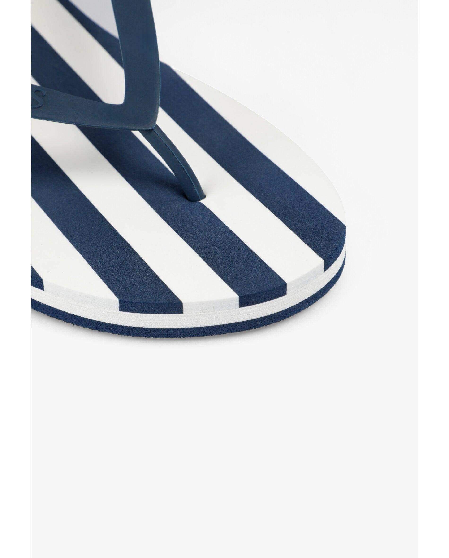 Chinelos de Dedo com Estampado Às Riscas Navy-4