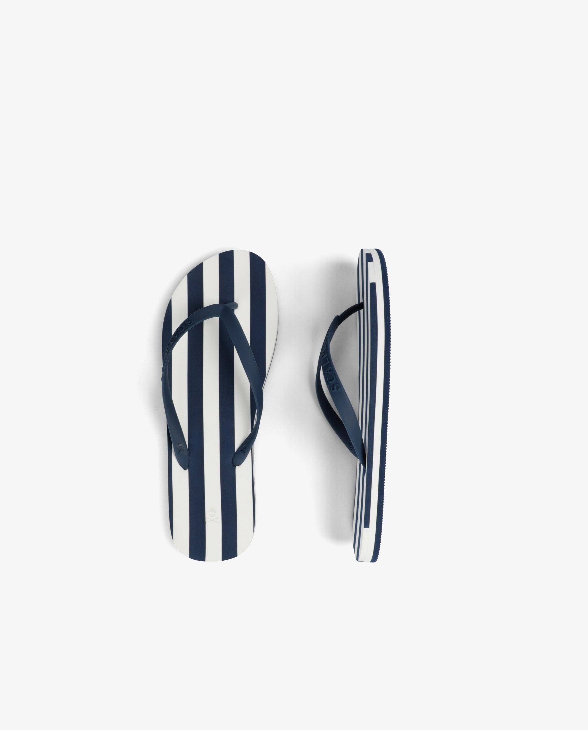 Chinelos de Dedo com Estampado Às Riscas Navy-7