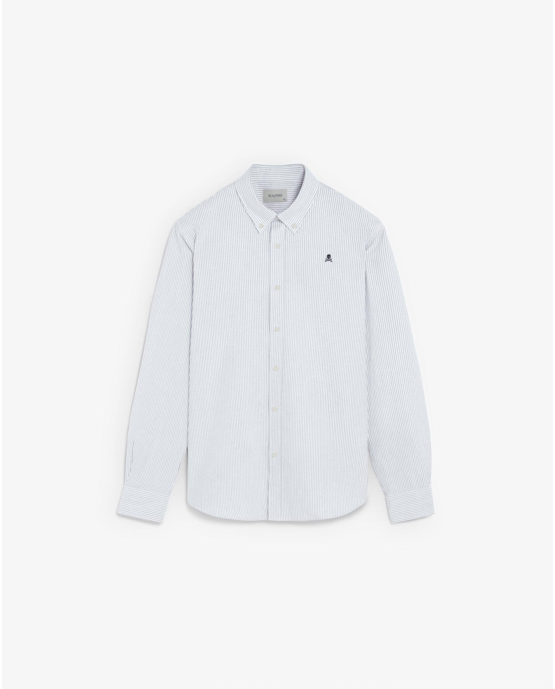 Camisa Oxford Regular Fit Às Riscas Taupe-8