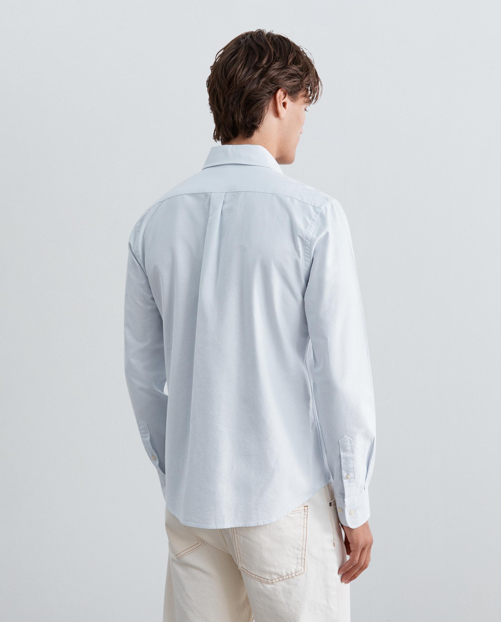 Camisa Oxford Regular Fit Às Riscas Azul-3