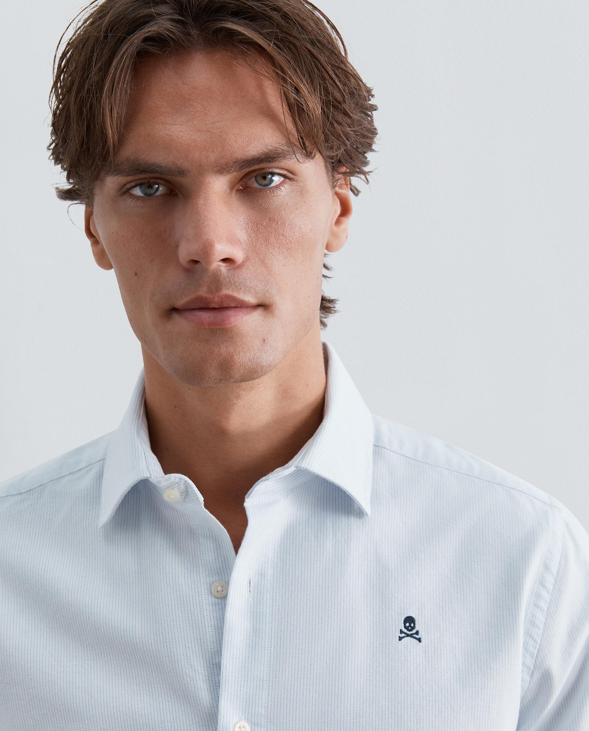 Camisa Oxford Regular Fit Às Riscas Azul-5