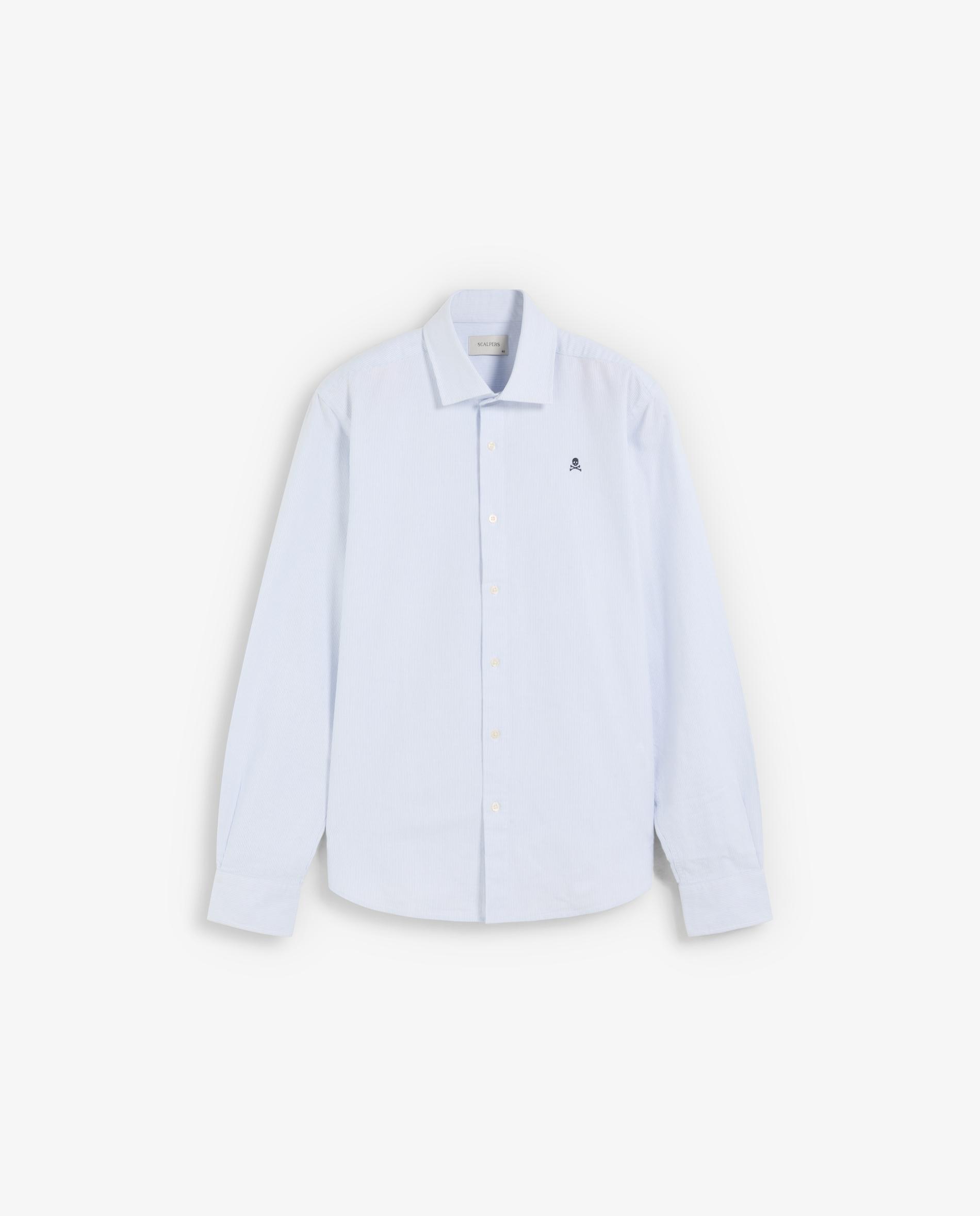 Camisa Oxford Regular Fit Às Riscas Azul-6