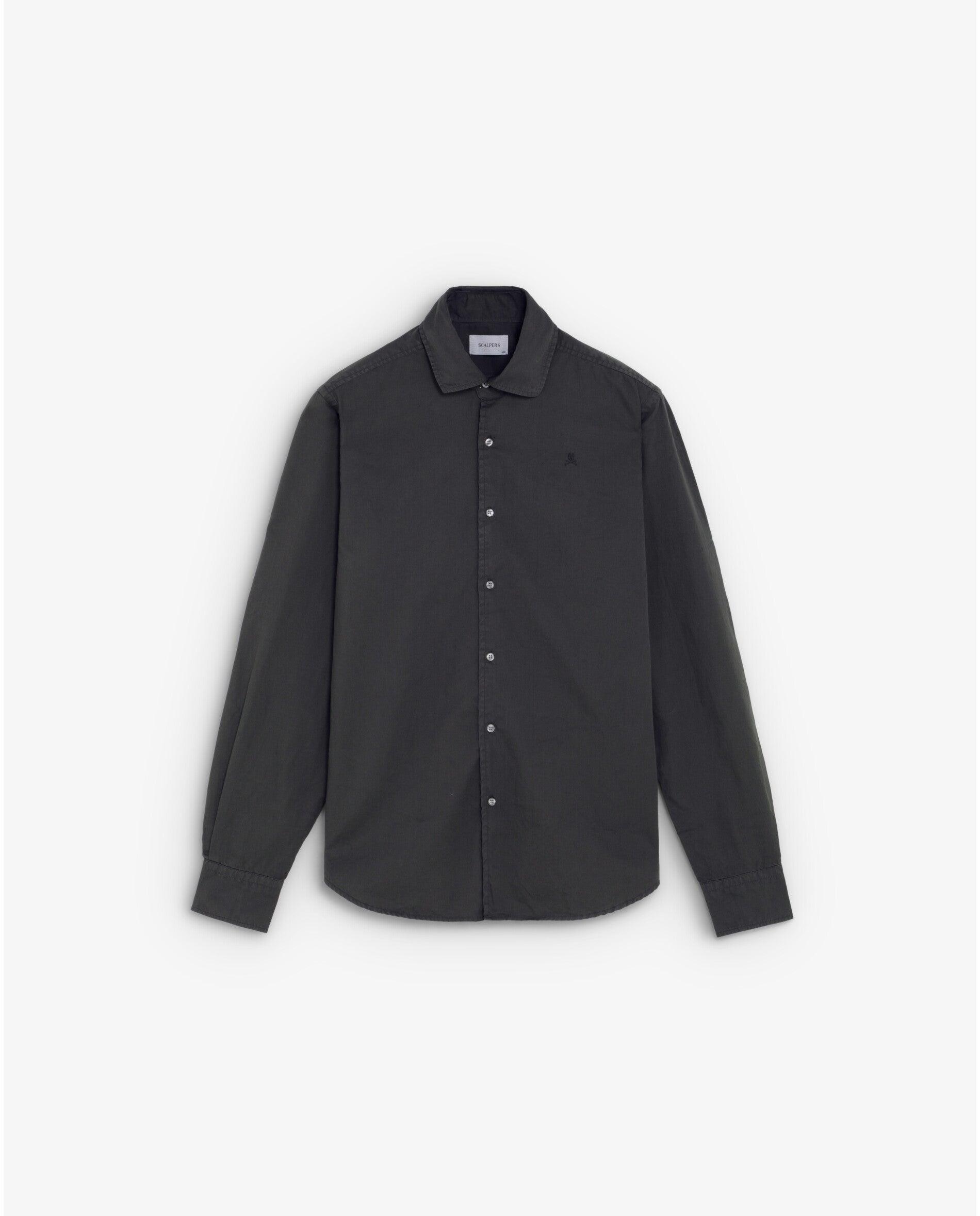Camisa Regular Fit com Caveira Bordada Verde-escuro-6