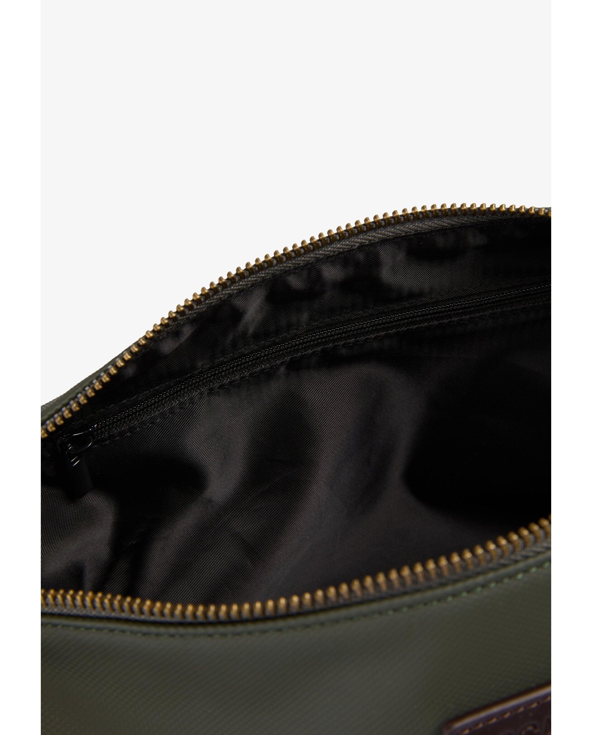 Necessaire em Tecido Encerado com Detalhes em Pele Verde-militar-7