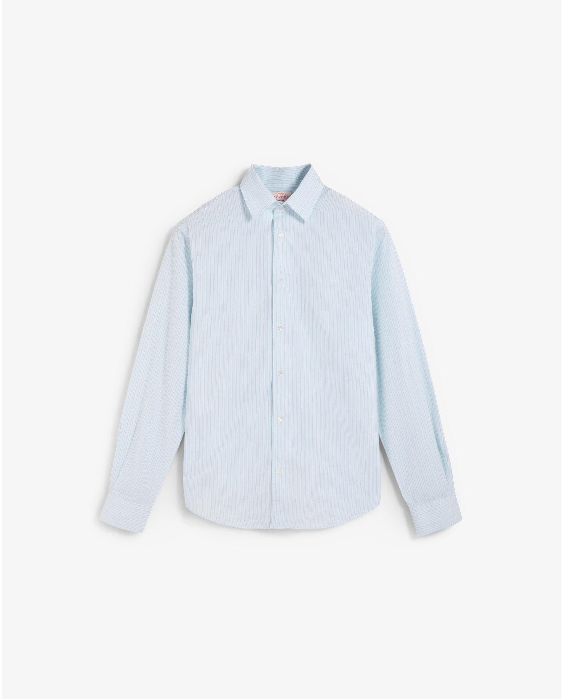 Camisa Regular Fit de Popelina Leve Azul-9