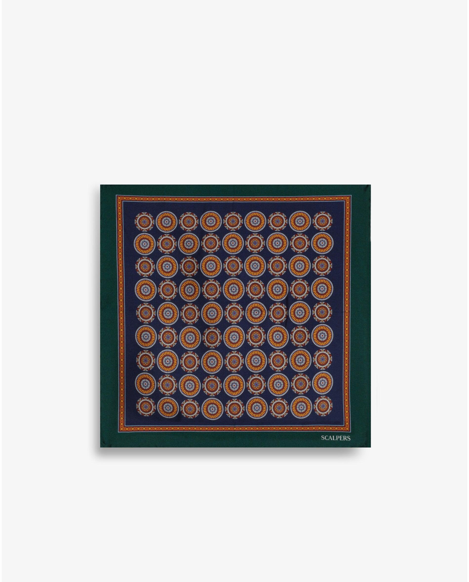 Écharpe de Seda com Estampado Navy-1