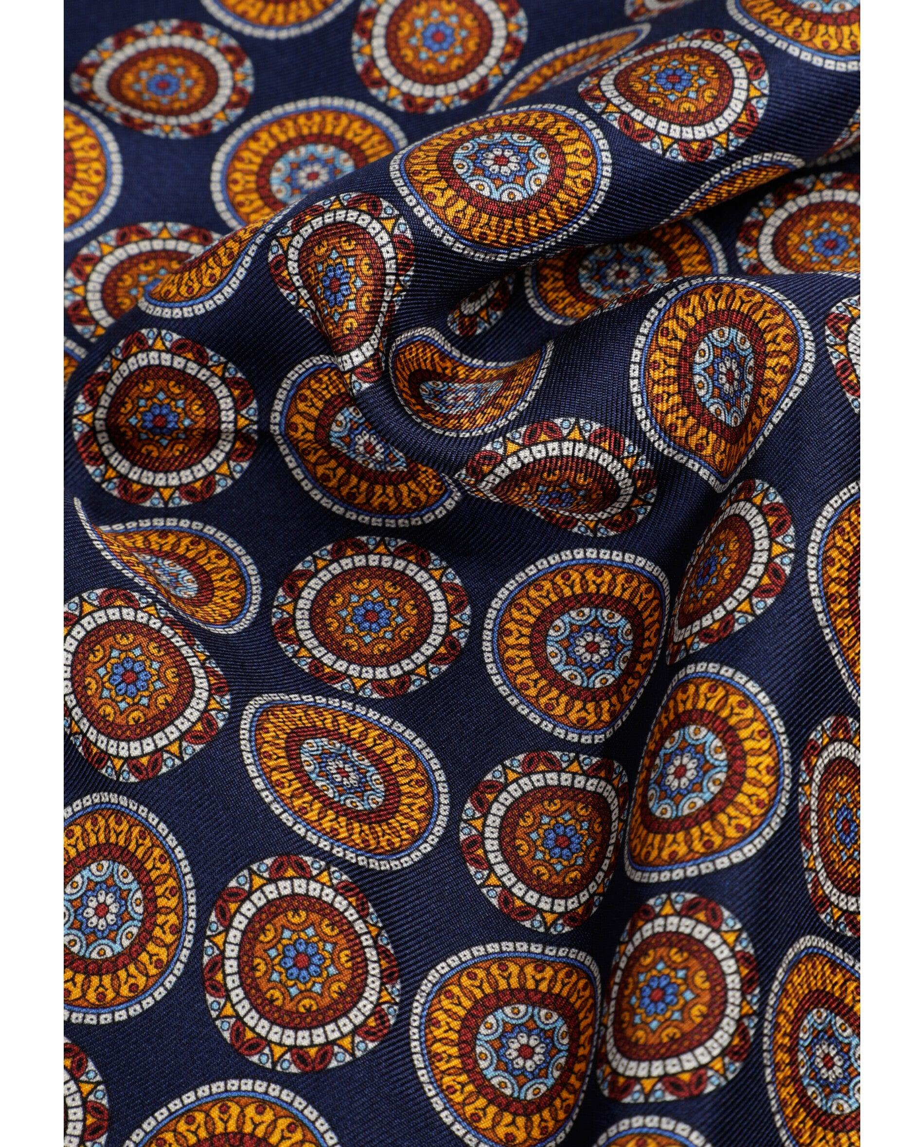 Écharpe de Seda com Estampado Navy-3