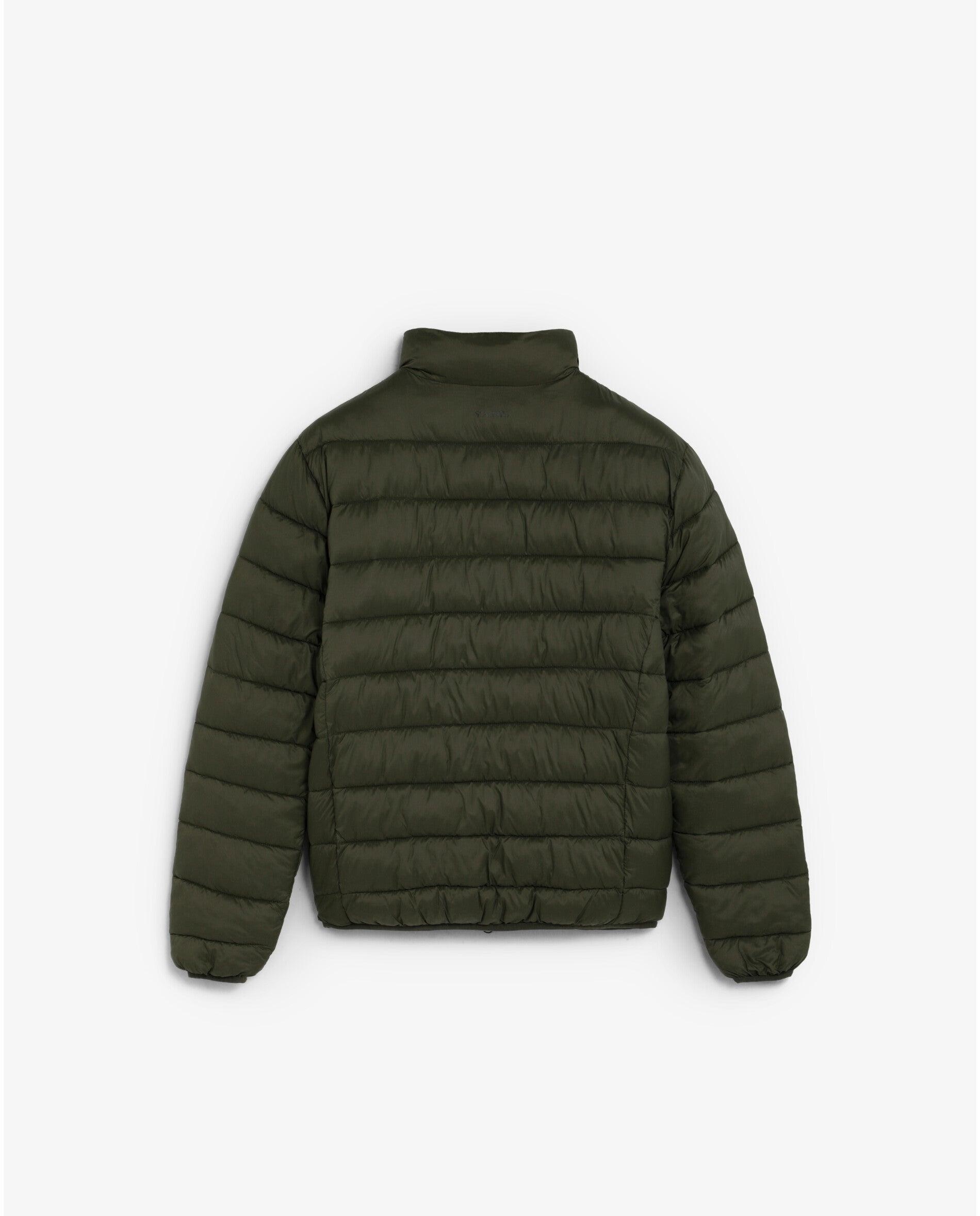 Plumífero Repelente À Água com Fecho Zip Verde-militar-2