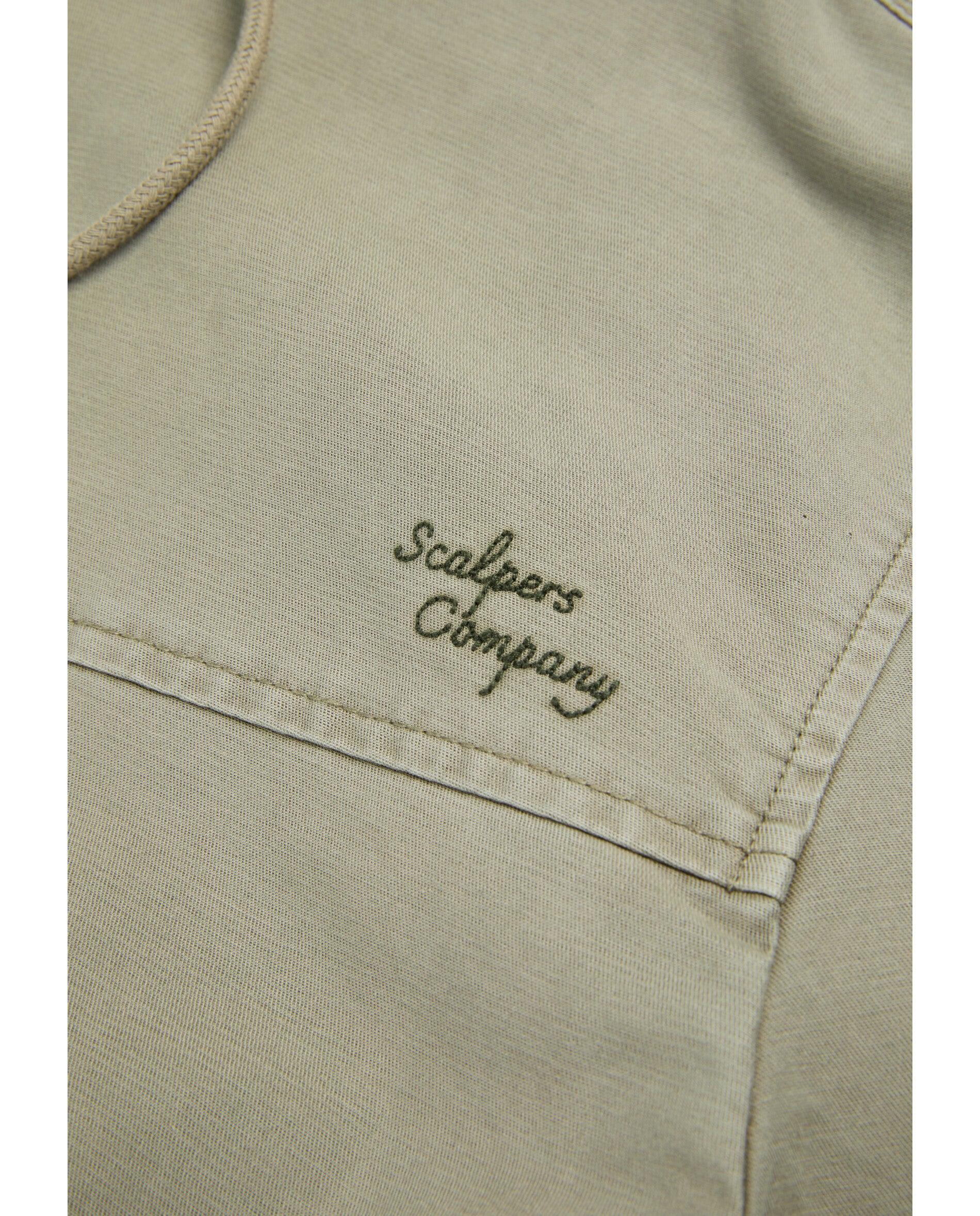 Parka de Algodão com Capuz e Fecho Zip Caqui-4