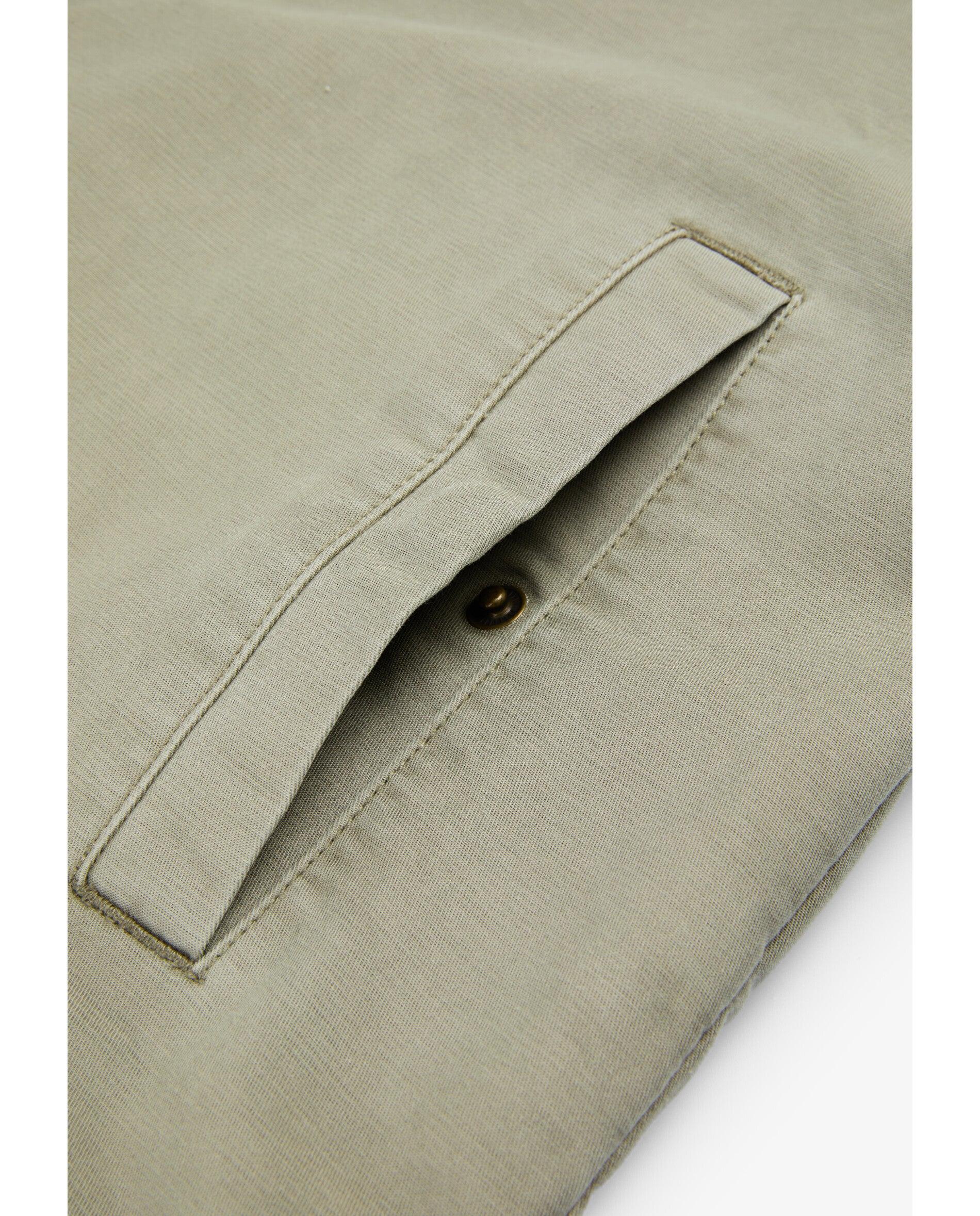 Parka de Algodão com Capuz e Fecho Zip Caqui-6