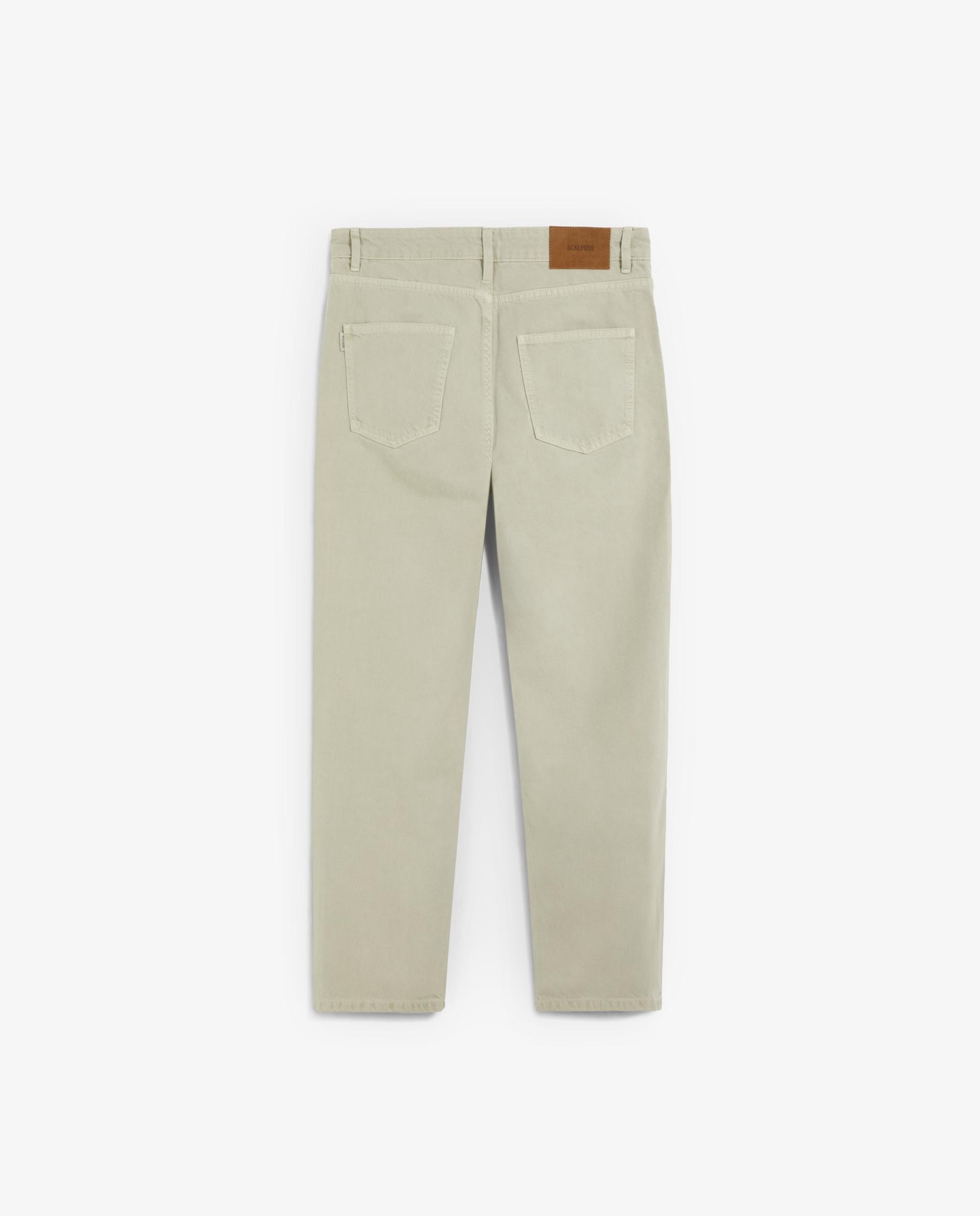 Calças Cinco Bolsos Denim com Presilhas Camel-2