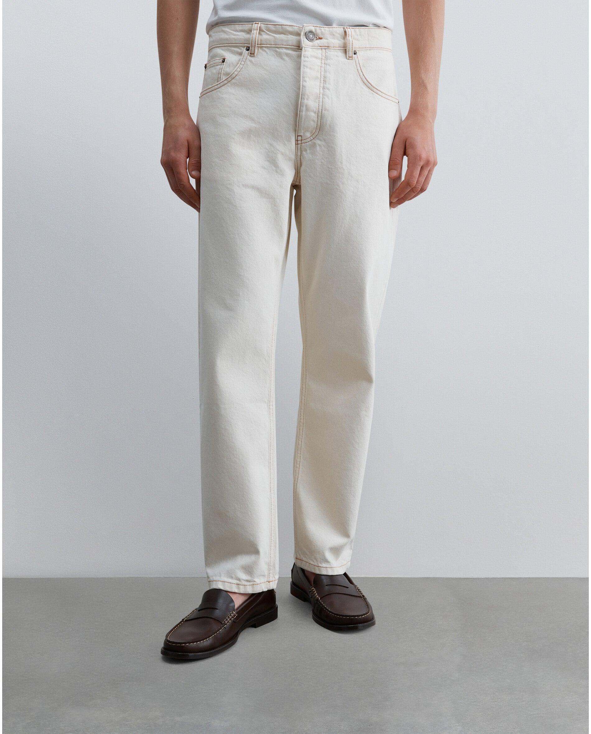 Jeans com Corte a Direito Cropped Fit com Presilhas na Cintura Natural-2