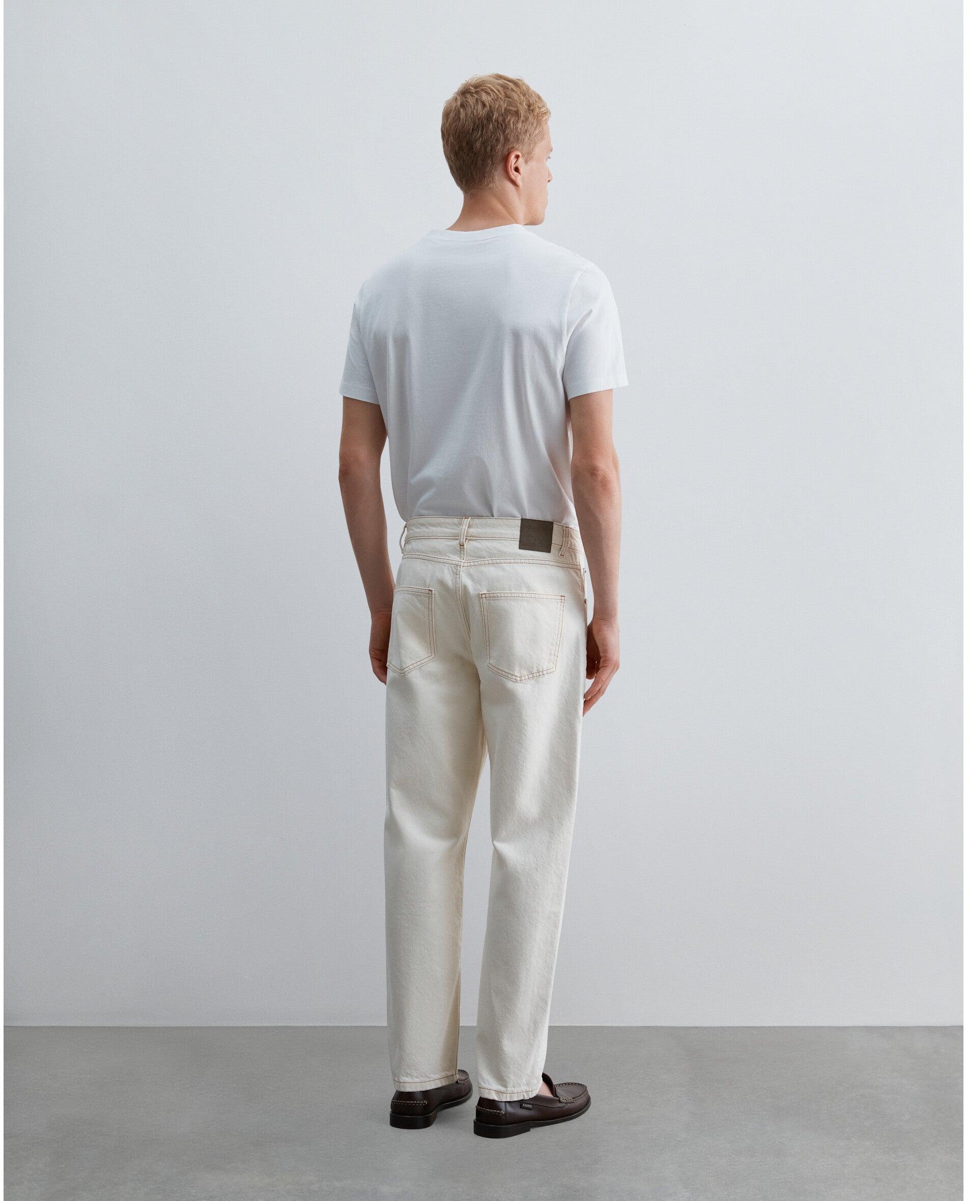 Jeans com Corte a Direito Cropped Fit com Presilhas na Cintura Natural-3