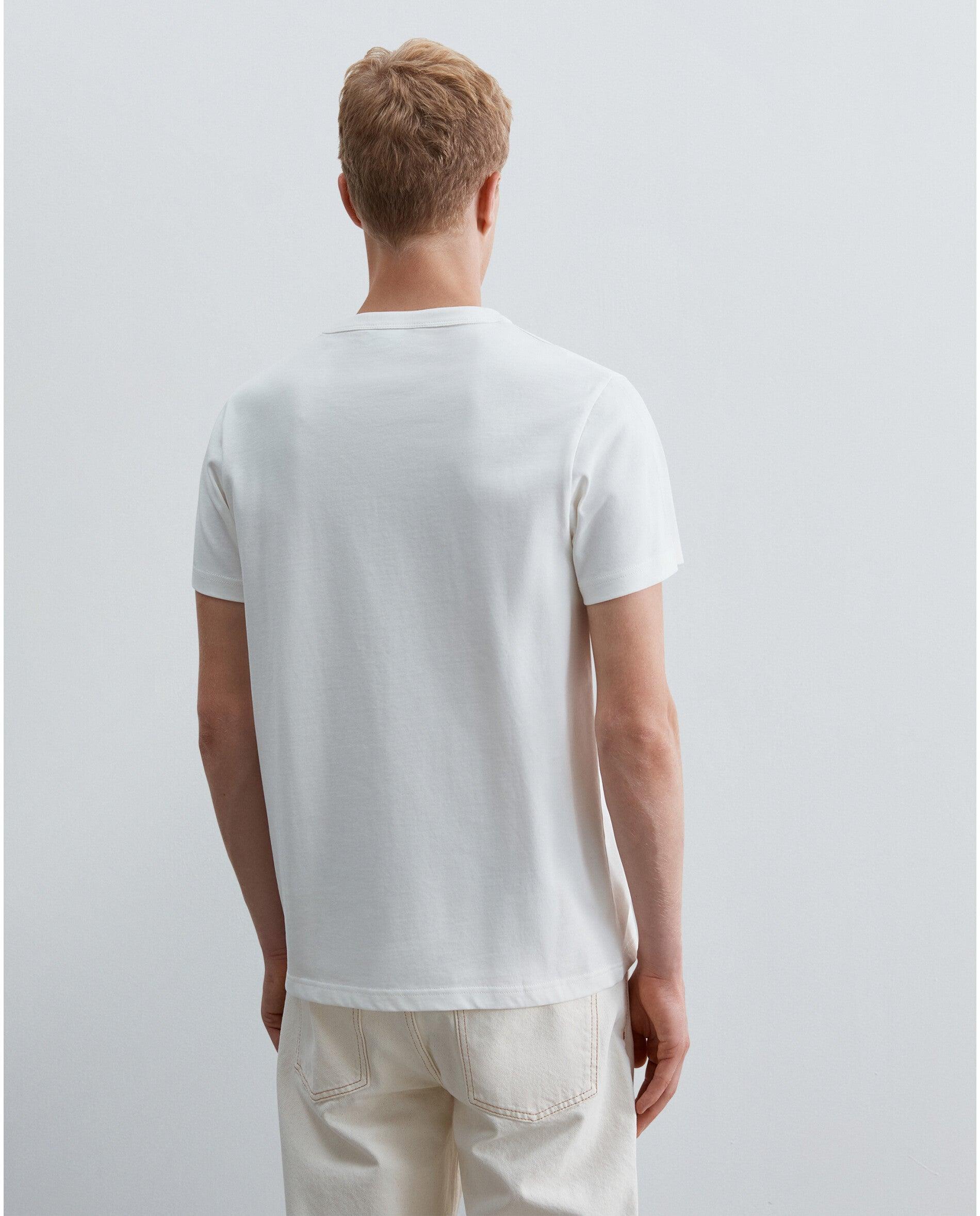 T-shirt de Manga Curta Regular Fit com Caveira Bordada em Contraste Branco-2