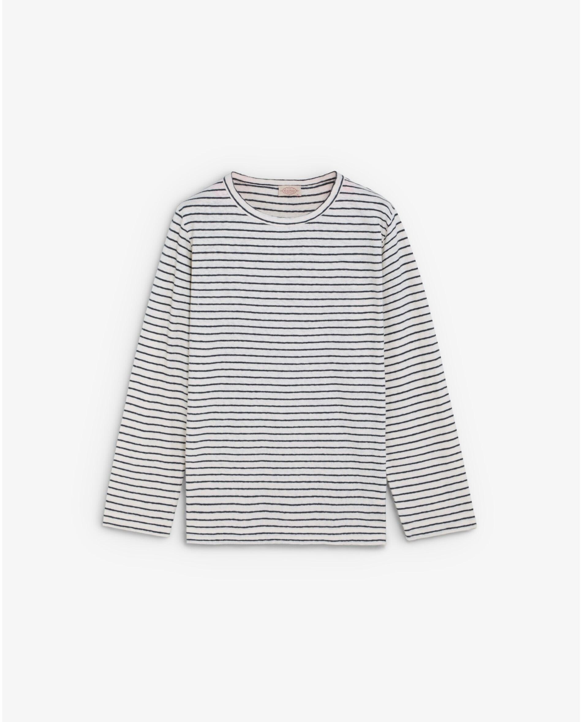 T-shirt de Manga Comprida com Estampado Às Riscas Navy-8