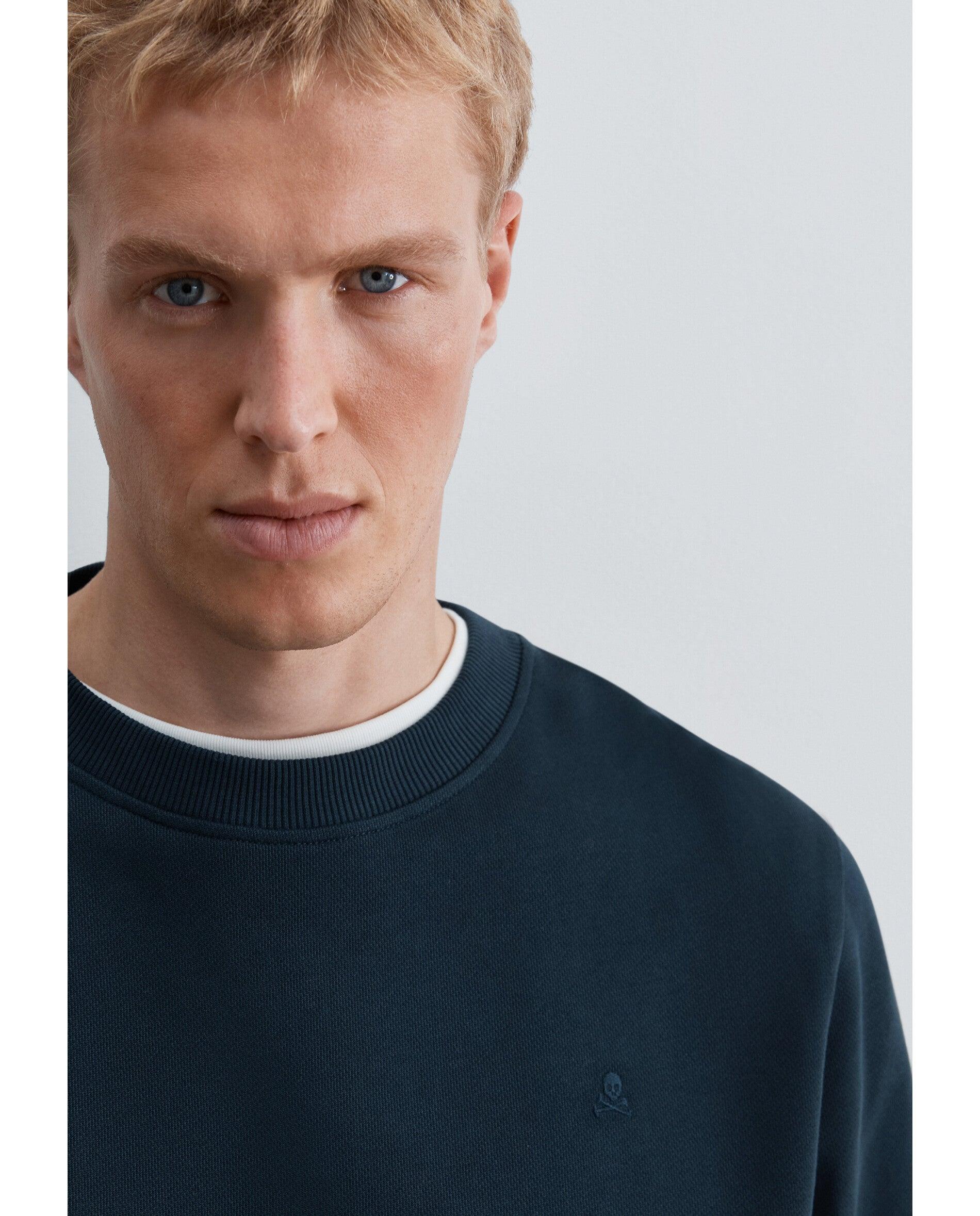 Sweatshirt Regular Fit com Gola Redonda Navy-4