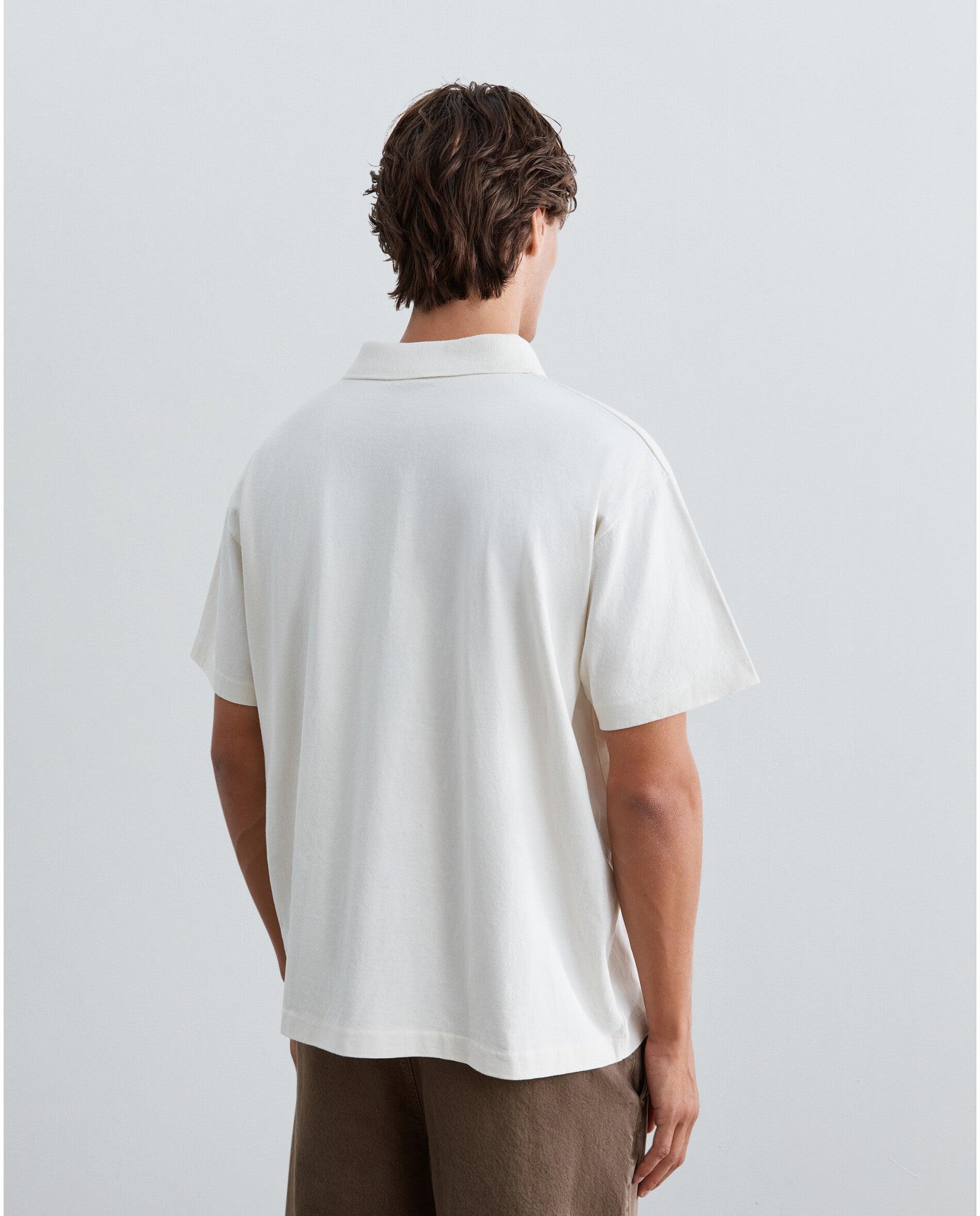 Polo de Manga Curta Boxy Fit de Algodão Creme-2
