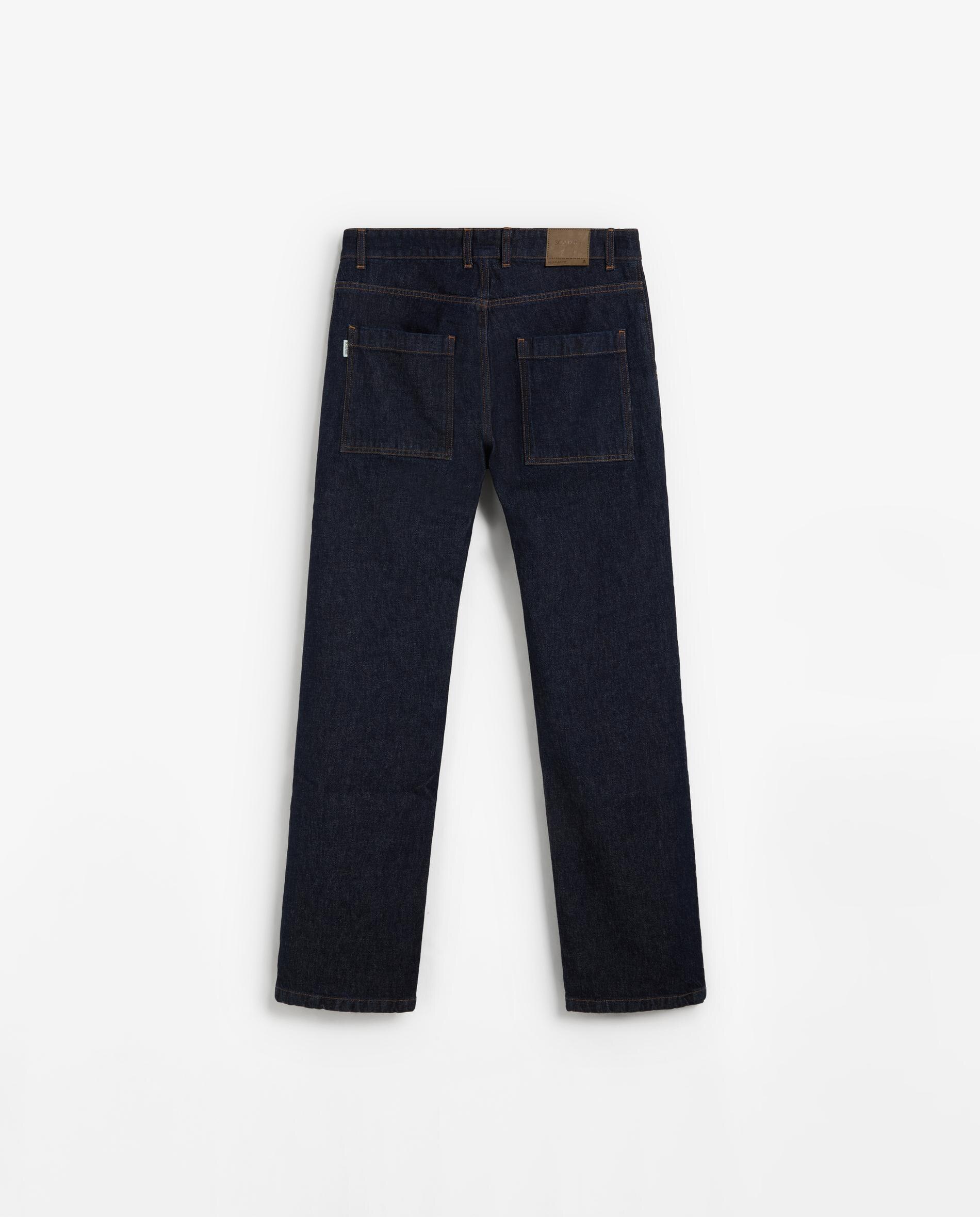 Jeans com Corte a Direito Ligeiramente Elástico com Fecho de Botões Azul-marinho-6