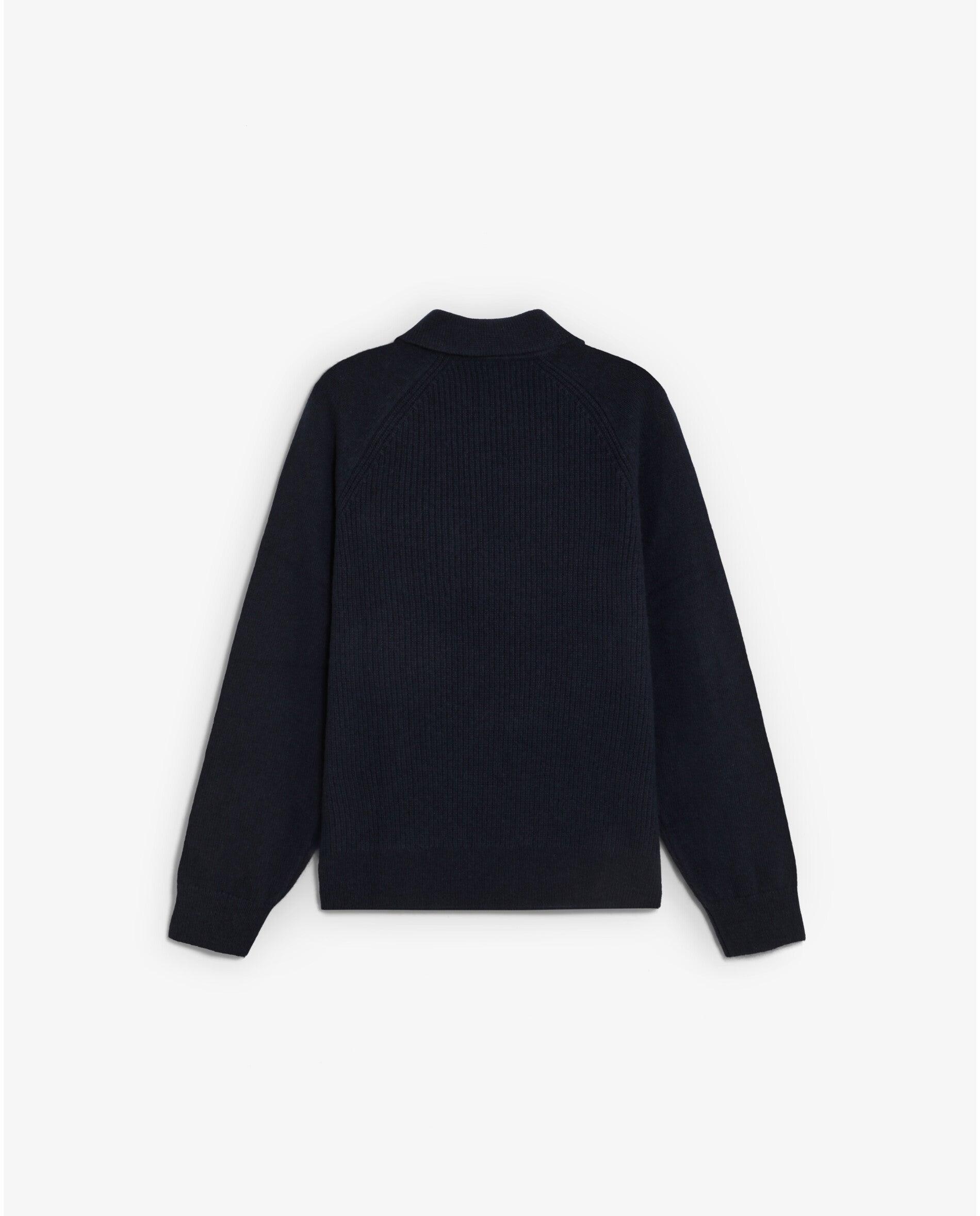 Camisola com Fecho Zip na Gola e Bolso no Peito Navy-2